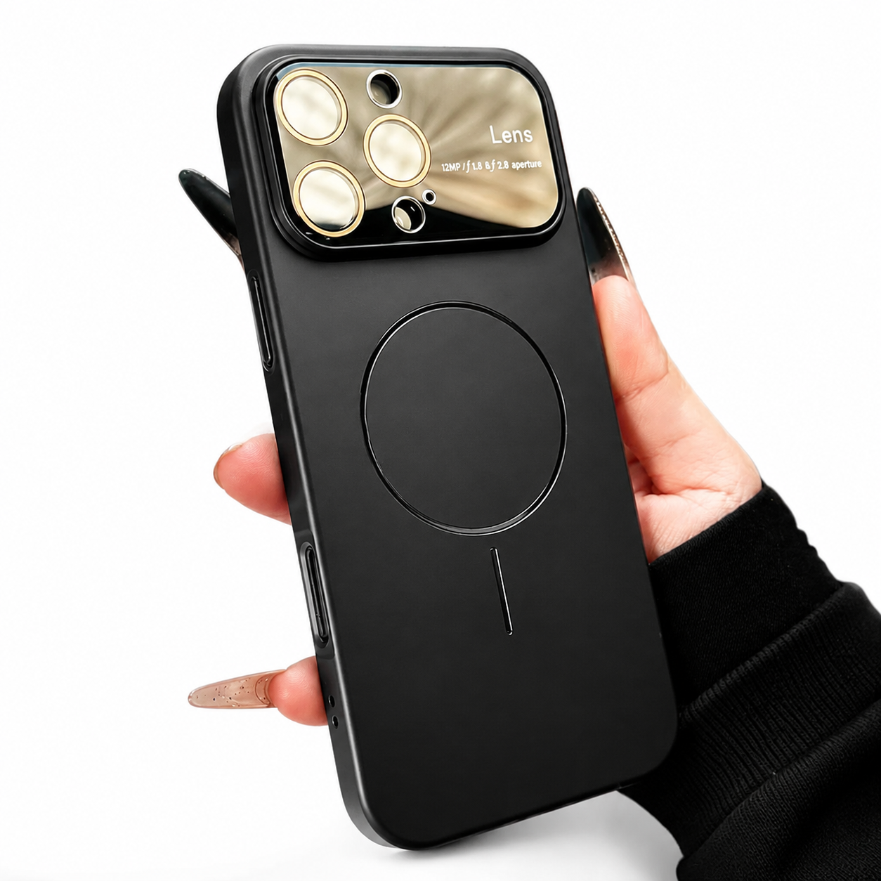 Premium Luxury iPhone Case MagSafe Compatible Matte Magnetic Half Wrapped PC Cover Shockproof Lens Protection Anti Fingerprint Durable Design