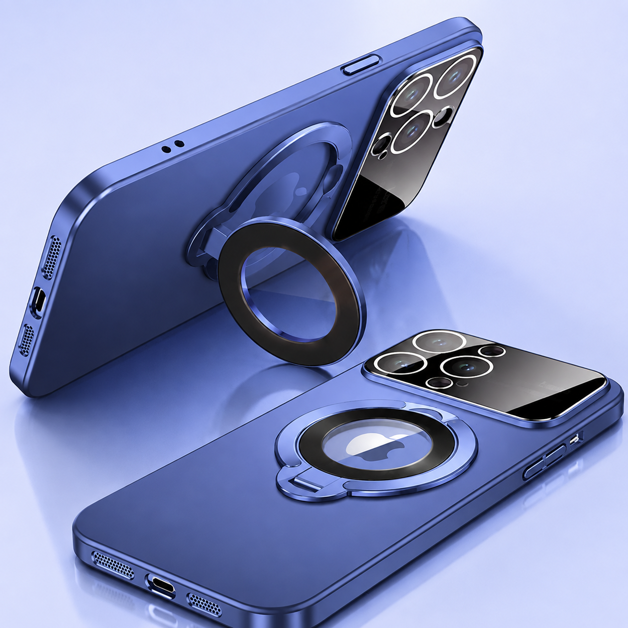 Premium Luxury iPhone Case MagSafe Compatible Matte Ring Stand Cover Hard PC Shockproof Camera Protection Ultra Thin Slim Durable Design Finish