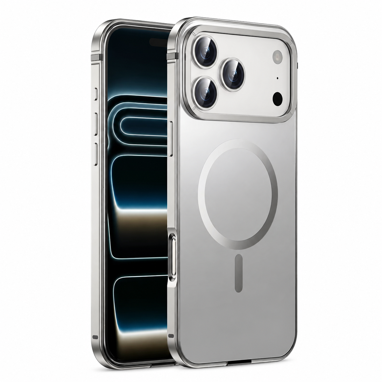 Premium Luxury iPhone Case MagSafe Compatible Orange Aluminum Alloy Cover Magnetic Glass Camera Protection Shockproof Matte Anti Scratch Protective Durable Design