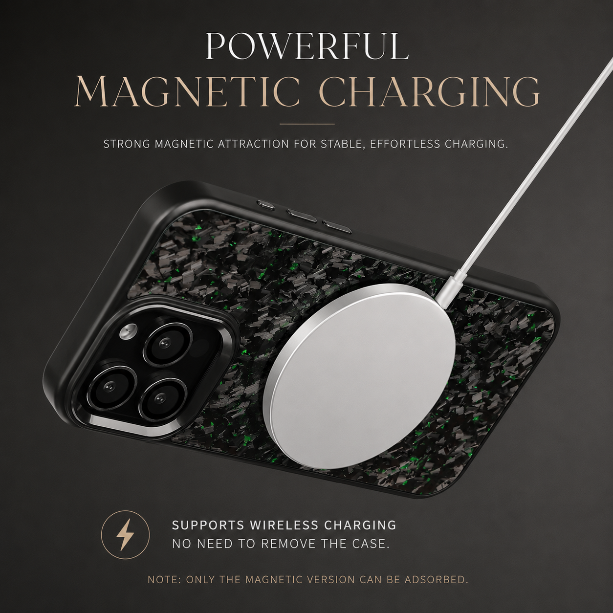 Premium Luxury iPhone Case MagSafe Compatible Real Forged Carbon Fiber Cover Metal Lens Button Shockproof Dual Layer Full Coverage Protective Design