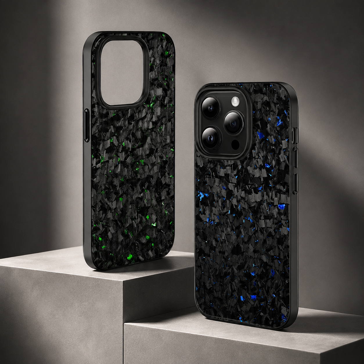 Premium Luxury iPhone Case MagSafe Compatible Real Forged Carbon Fiber Cover Metal Lens Button Shockproof Dual Layer Full Coverage Protective Design