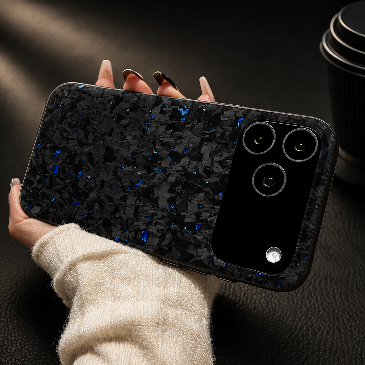 Premium Luxury iPhone Case MagSafe Compatible Real Forged Carbon Fiber Cover Metal Lens Button Shockproof Dual Layer Full Coverage Protective Design