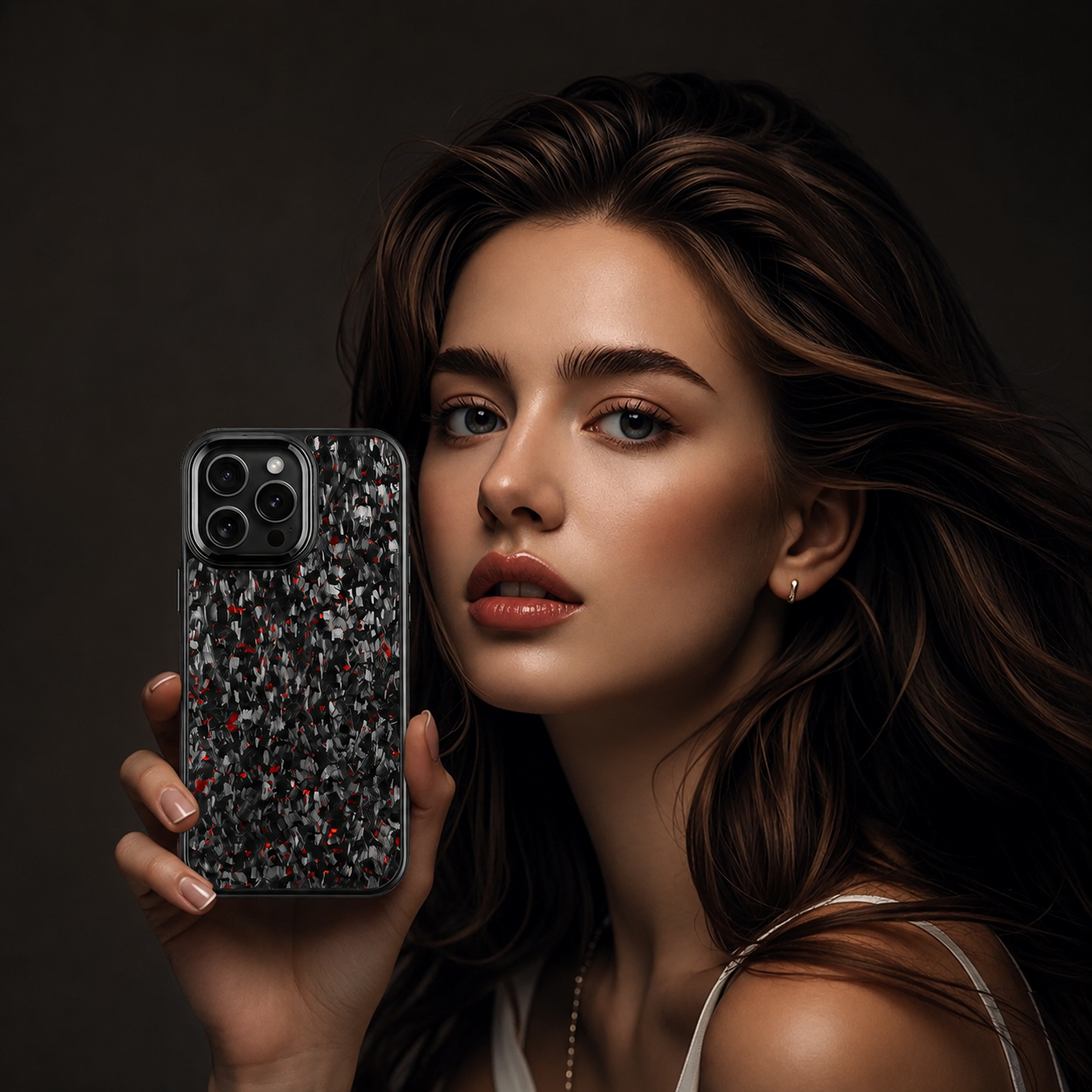 Premium Luxury iPhone Case MagSafe Compatible Real Forged Carbon Fiber Cover Metal Lens Button Shockproof Dual Layer Full Coverage Protective Design