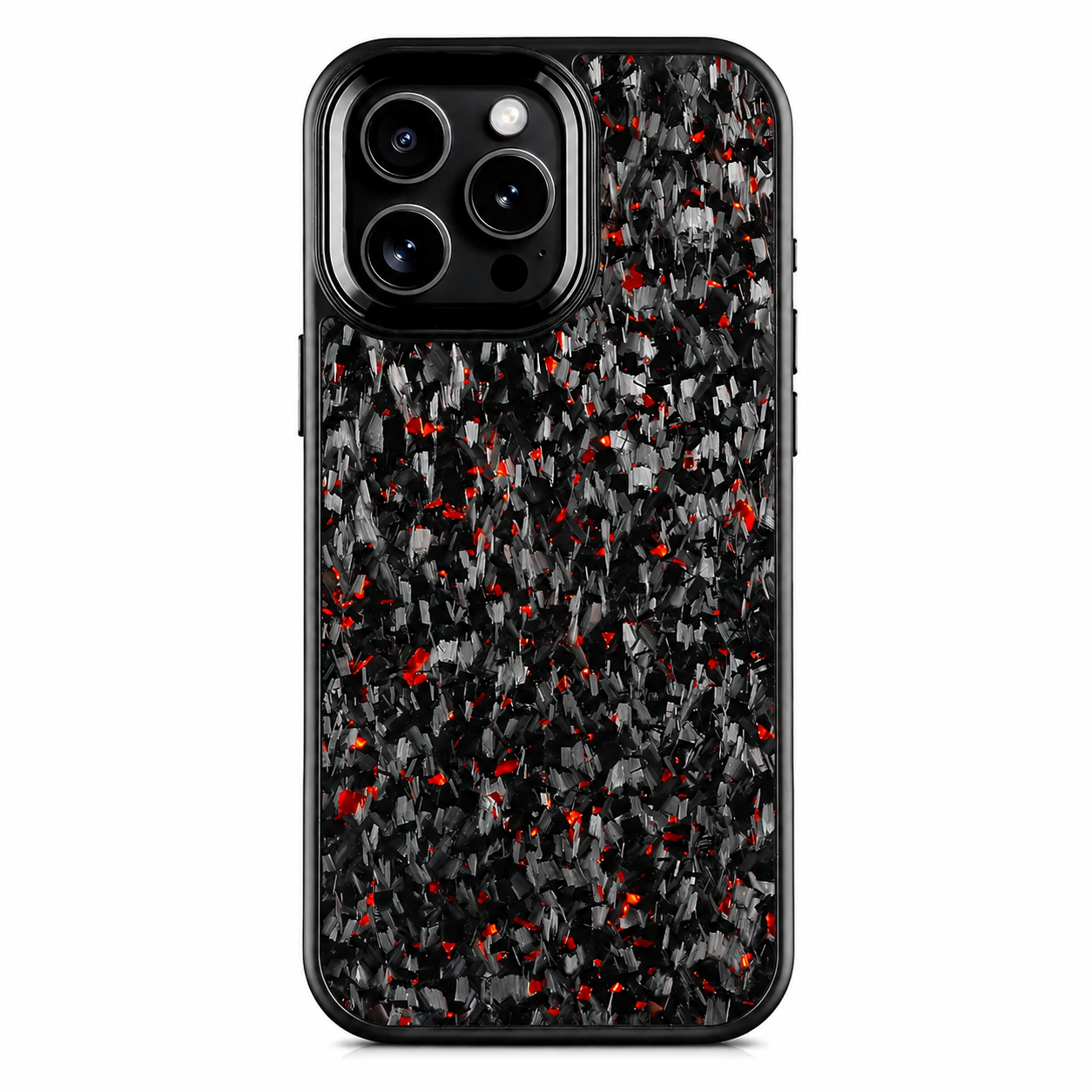 Premium Luxury iPhone Case MagSafe Compatible Real Forged Carbon Fiber Cover Metal Lens Button Shockproof Dual Layer Full Coverage Protective Design