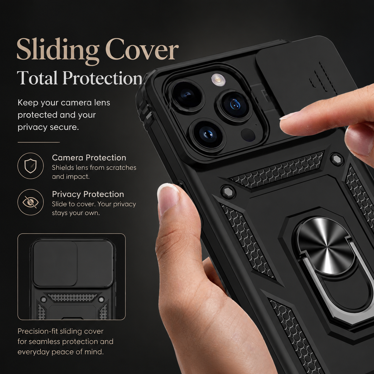 Premium Luxury iPhone Case MagSafe Compatible Rugged Armor Cover Kickstand Card Holder Shockproof 360 Protection Camera Lens Durable Design Finish