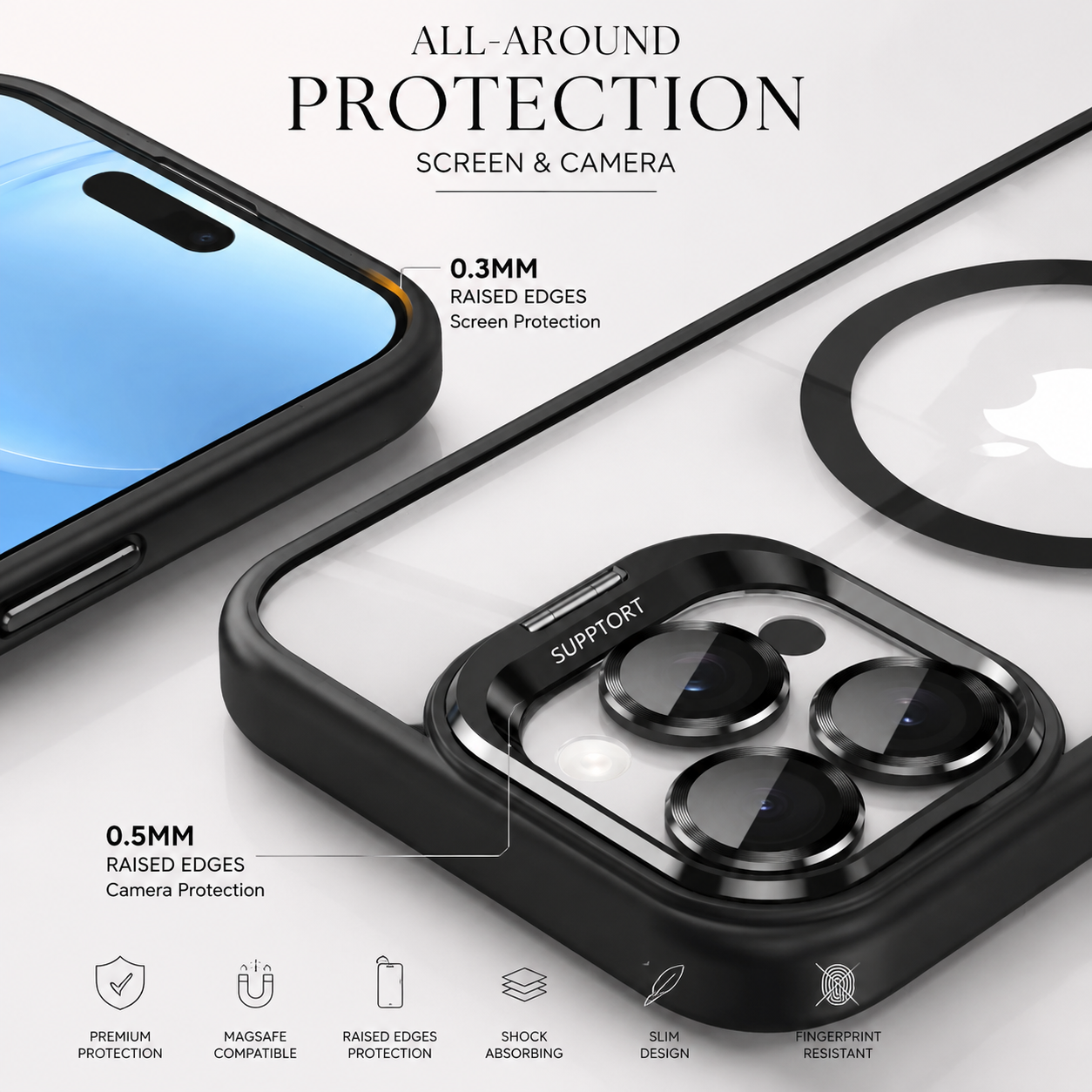 Premium Luxury iPhone Case MagSafe Compatible Shockproof Bumper Cover Full Body Protection Camera Lens Guard Slim Durable Design Finish