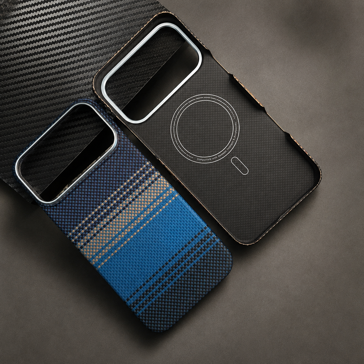 Premium Luxury iPhone Case MagSafe Compatible Ultra Thin Aramid Carbon Fiber Cover Kevlar Grade Shock Resistant Washable Protective Durable Design