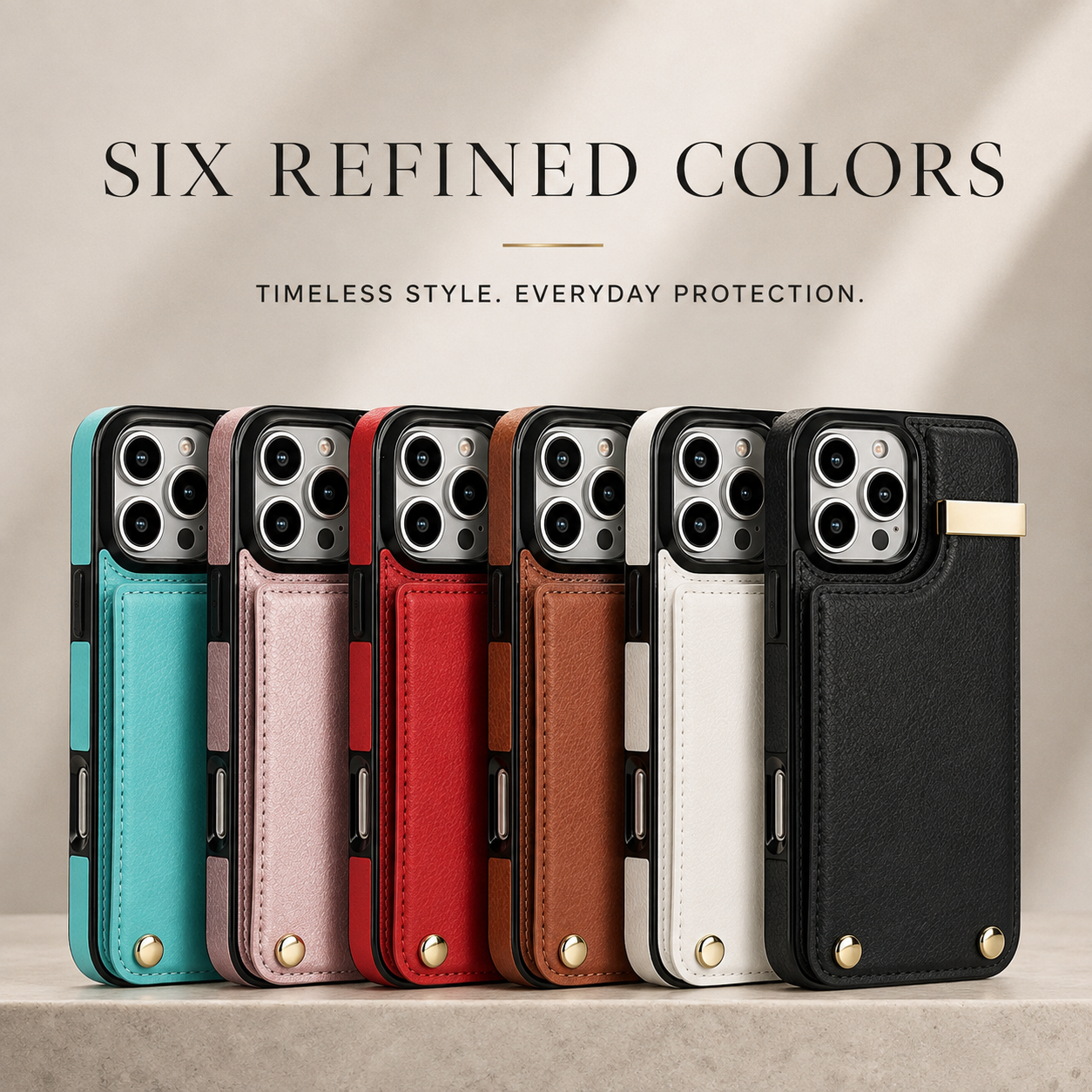 Premium Luxury iPhone Case PU Leather Wallet Flip Cover Card Holder Secure Pocket Magnetic Closure Shockproof Full Body Protection Slim Design Finish