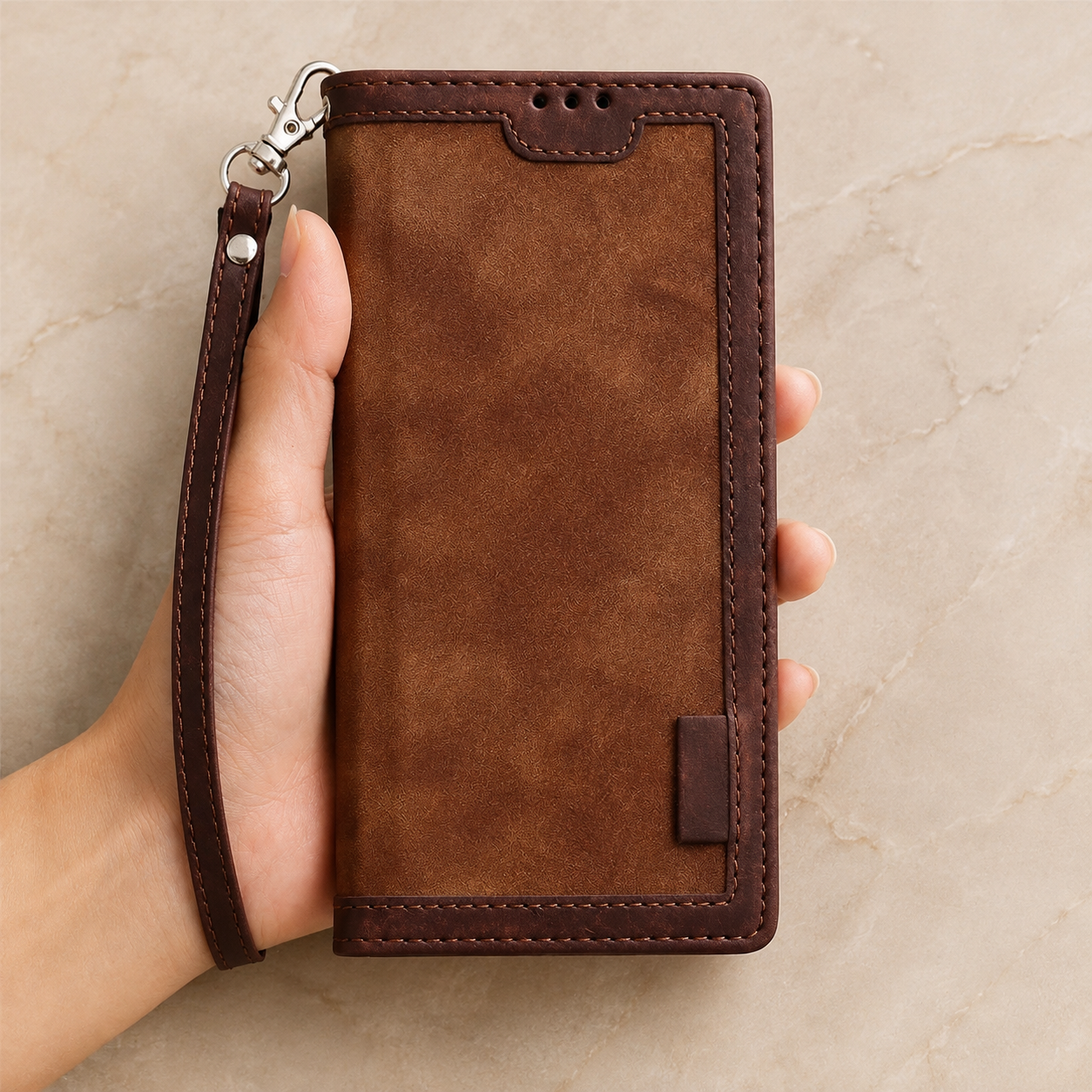 Premium Luxury iPhone Case PU Leather Wallet Flip Cover Card Slots Magnetic Closure Kickstand Shockproof Full Body Protection Slim Elegant Design Finish