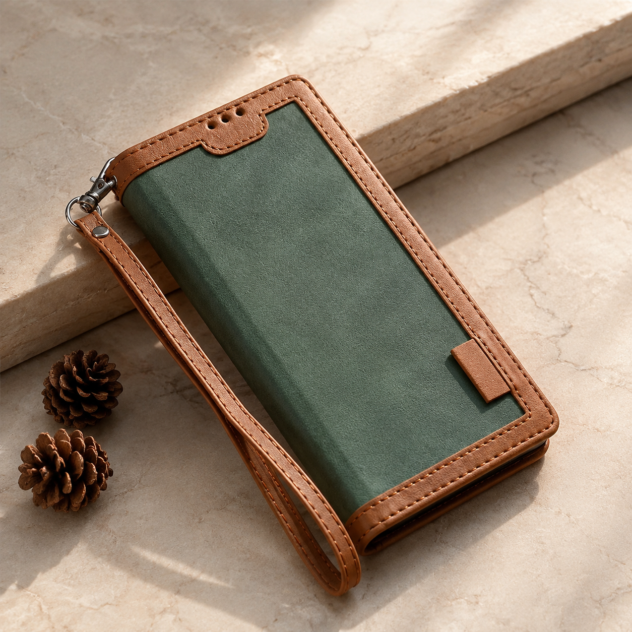 Premium Luxury iPhone Case PU Leather Wallet Flip Cover Card Slots Magnetic Closure Kickstand Shockproof Full Body Protection Slim Elegant Design Finish