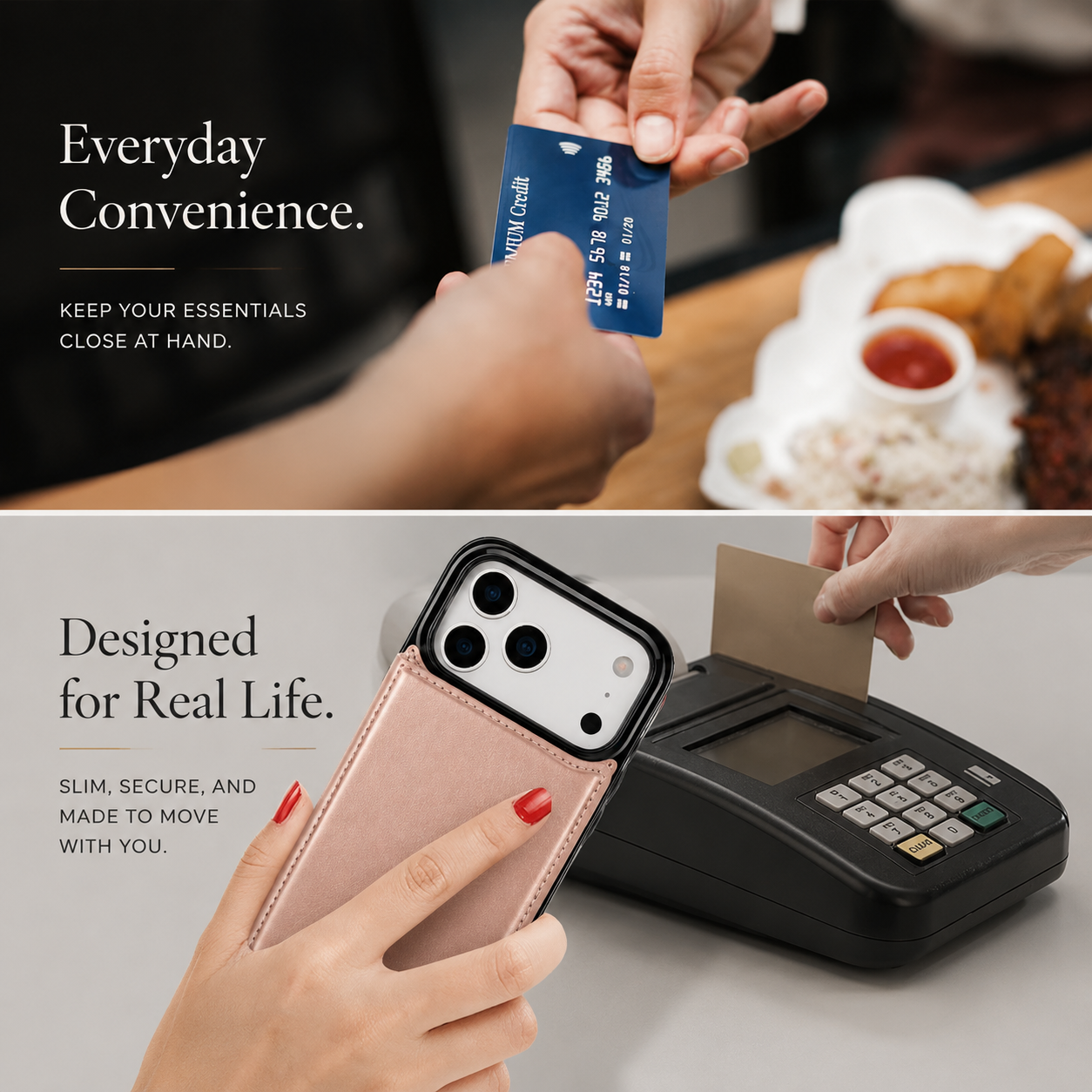Premium Luxury iPhone Case Wallet Cover Card Holder Faux Leather Kickstand Double Magnetic Clasp Shockproof Soft Protective Durable Plain Design