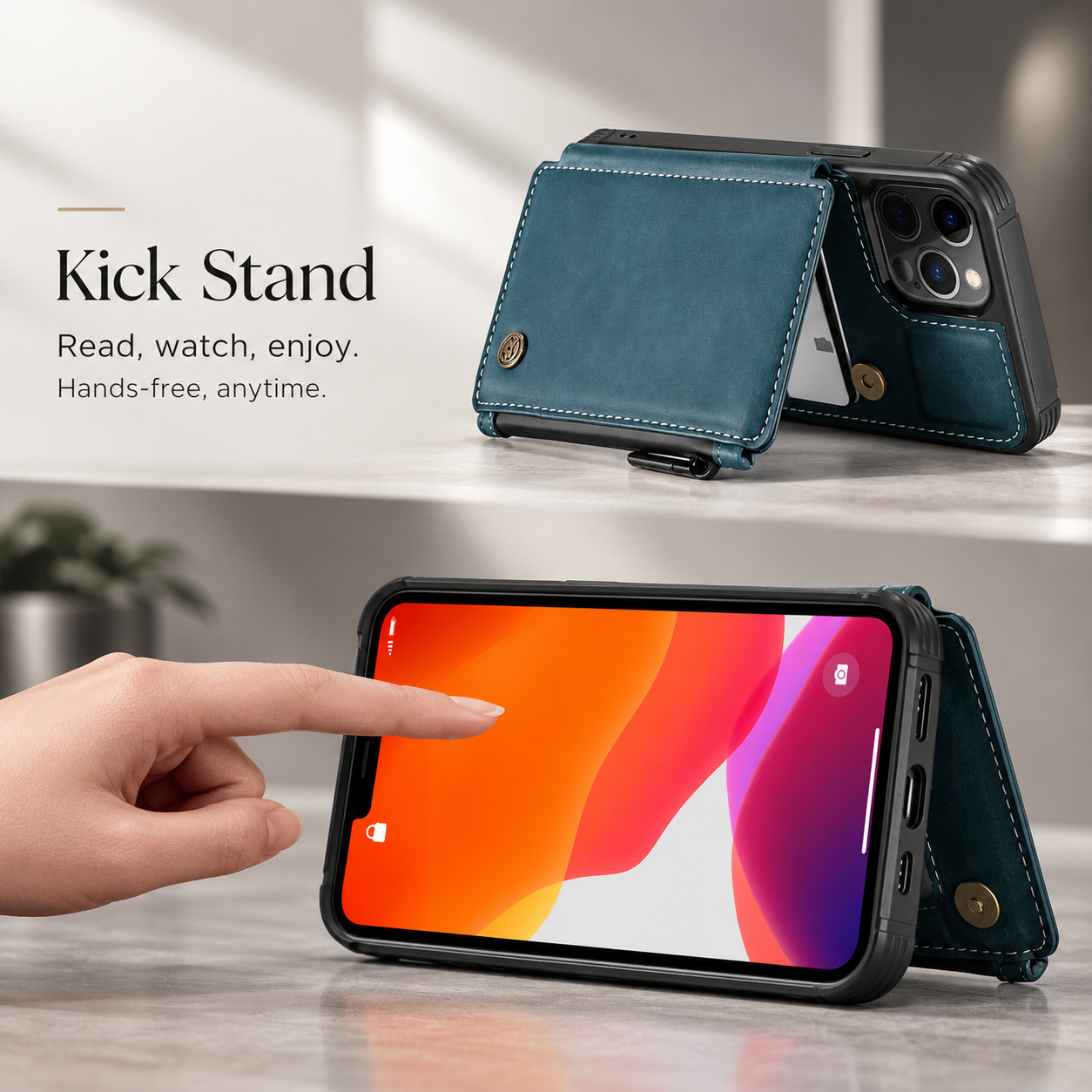 Premium Luxury iPhone Case Wallet MagSafe Compatible Leather Card Holder Stand Shockproof Camera Lens Protection Slim Protective Design Finish