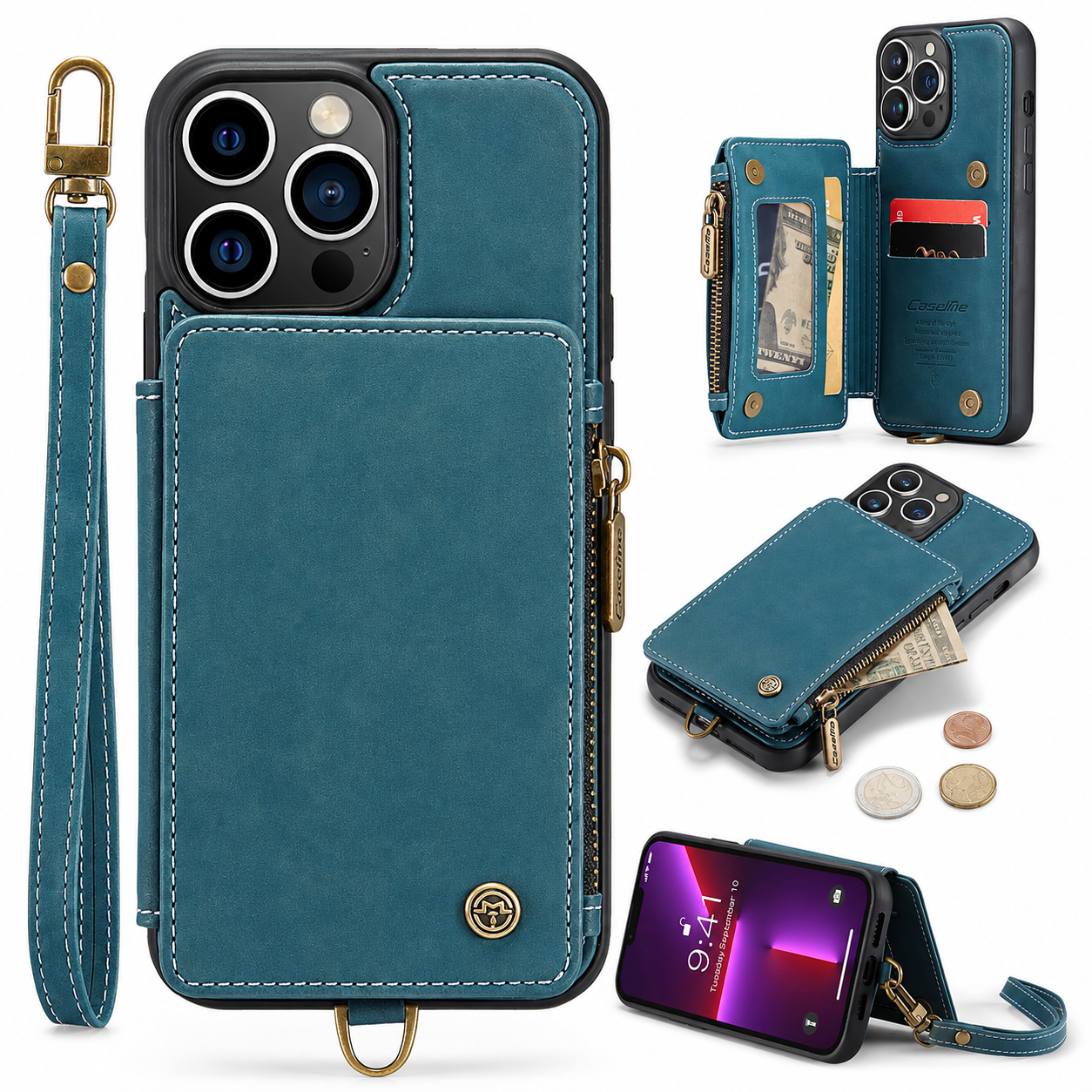 Premium Luxury iPhone Case Wallet MagSafe Compatible Leather Card Holder Stand Shockproof Camera Lens Protection Slim Protective Design Finish