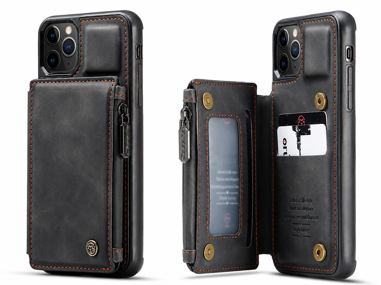 Premium Luxury iPhone Case Wallet MagSafe Compatible Leather Card Holder Stand Shockproof Camera Lens Protection Slim Protective Design Finish