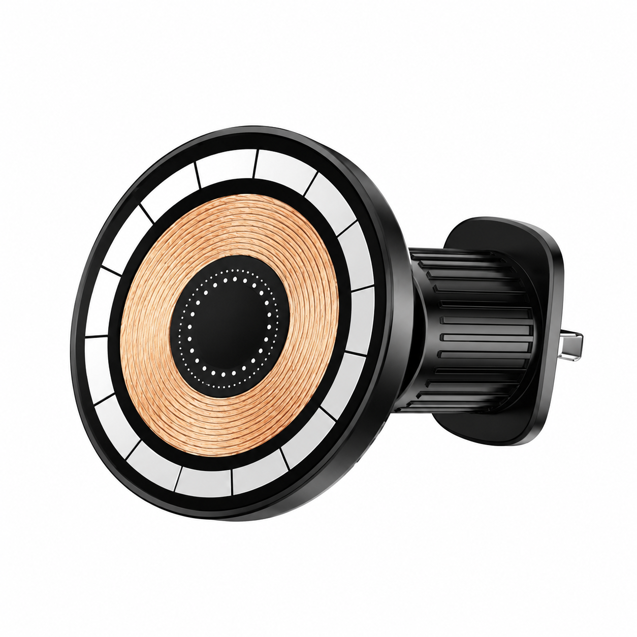 Premium Magnetic Car Wireless Charger Mount 15W Fast Charging Foldable Metal Phone Holder 360° Rotation Air Vent Stand Compatible with iPhone