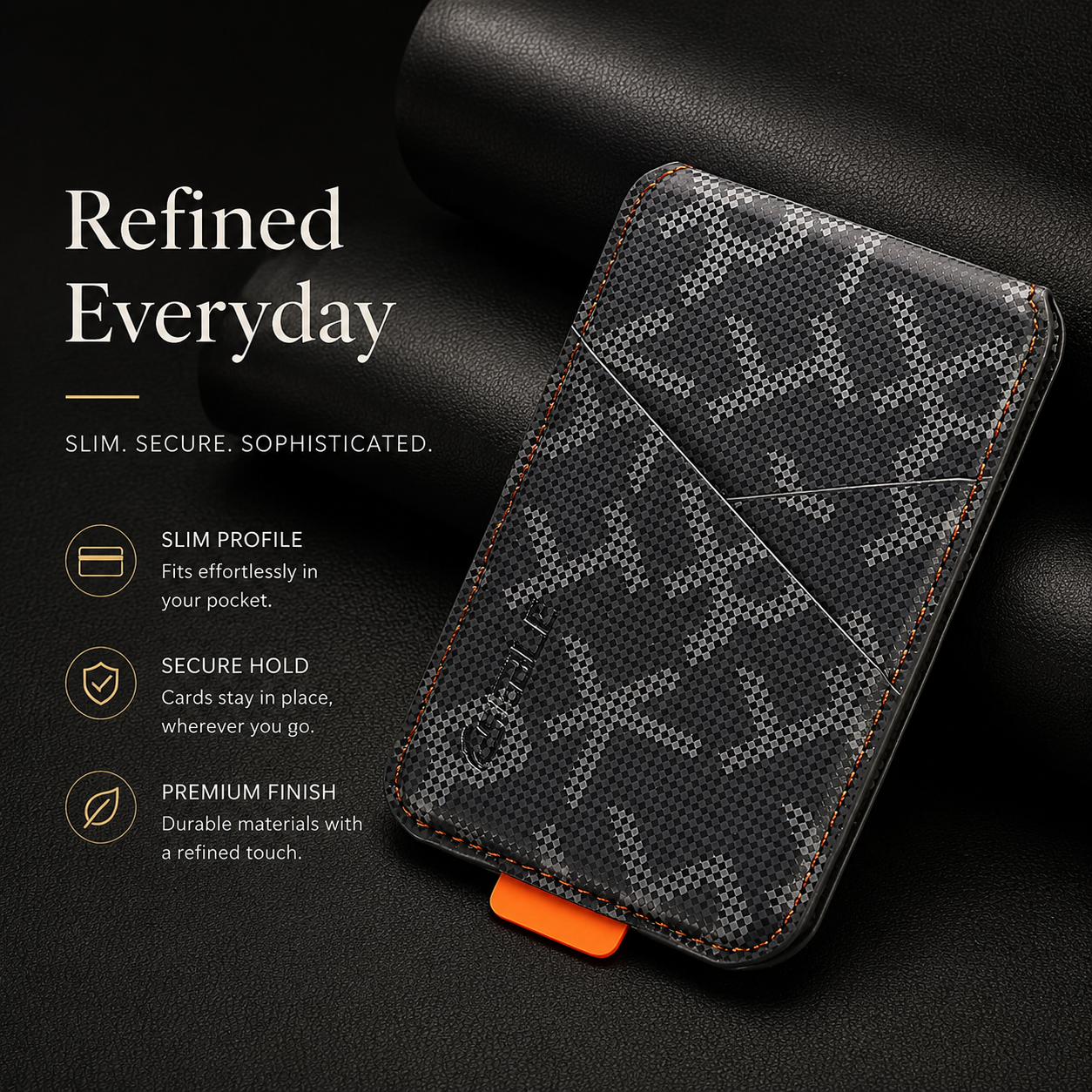 Premium Magnetic Leather Wallet Card Holder MagSafe Card Wallet Strong Magnetic Card Holder Cash Storage RFID Style Compatible with iPhone