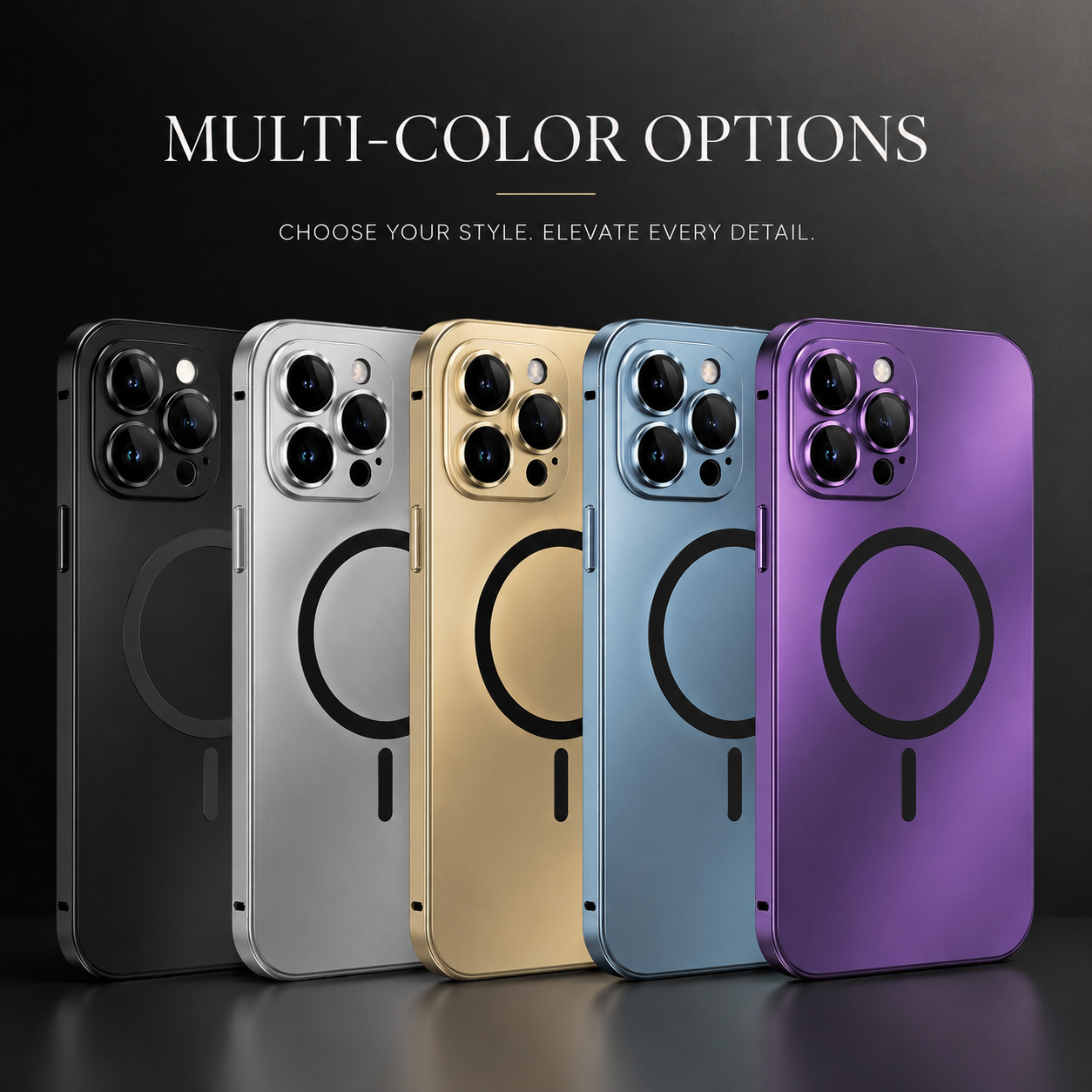 Premium Magnetic Metal iPhone Case Aluminum Frame Shockproof Slim Protective Cover Lens Film Protection Transparent Back Luxury Design