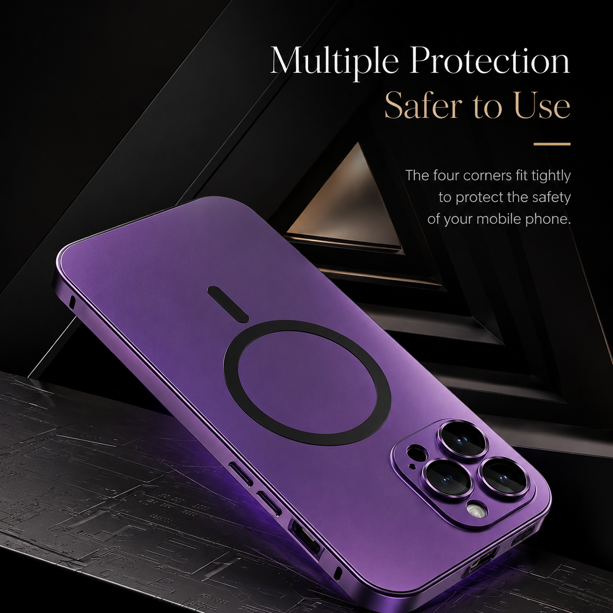 Premium Magnetic Metal iPhone Case Aluminum Frame Shockproof Slim Protective Cover Lens Film Protection Transparent Back Luxury Design