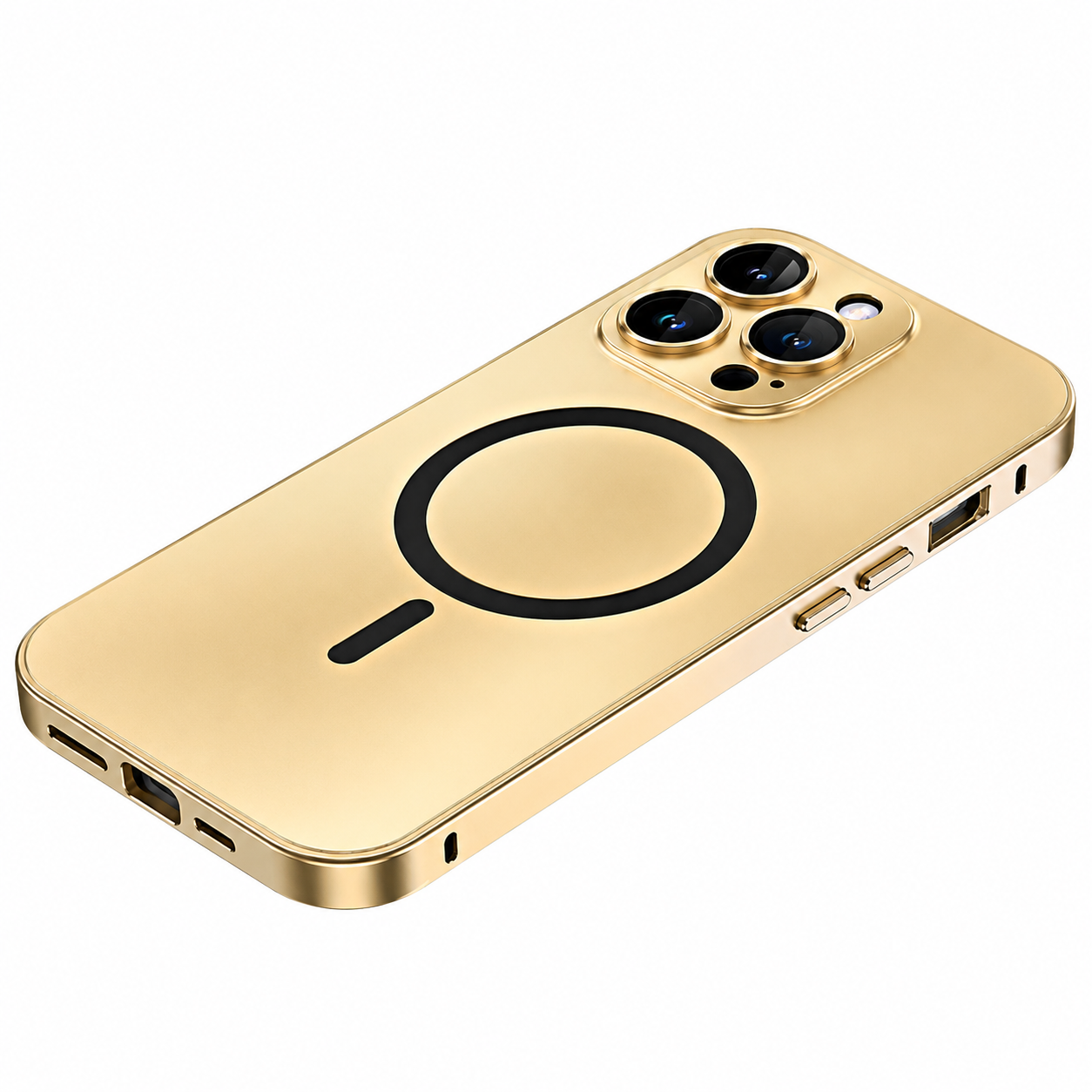 Premium Magnetic Metal iPhone Case Aluminum Frame Shockproof Slim Protective Cover Lens Film Protection Transparent Back Luxury Design