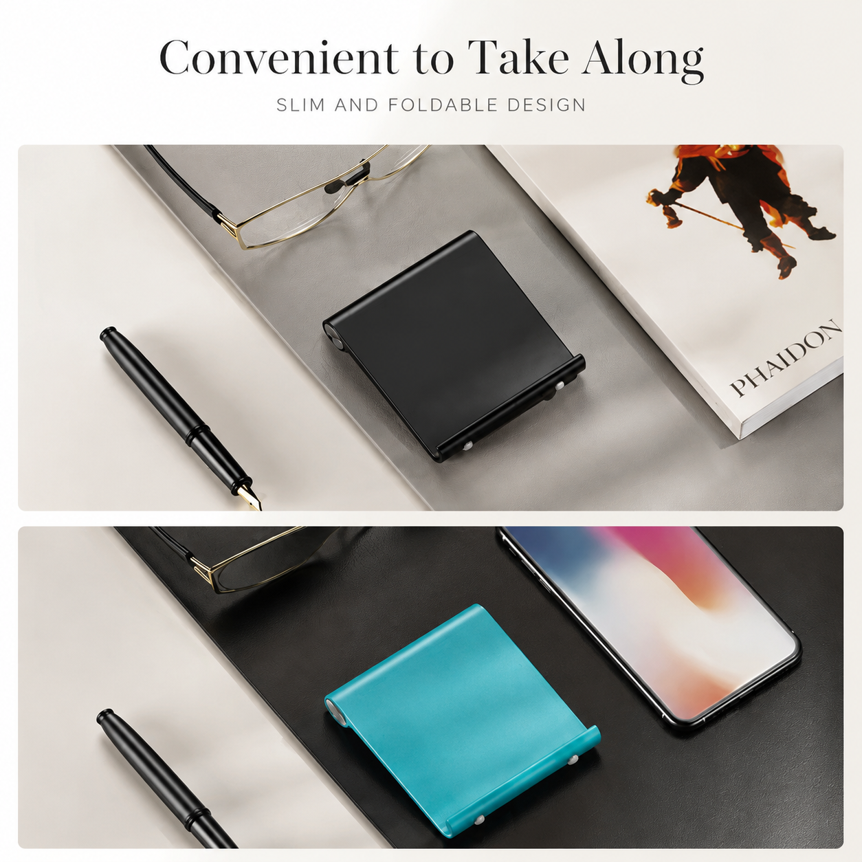 Premium Magnetic Phone Holder Stand Adjustable Foldable Desk Phone Stand Anti-Slip Mobile Phone Holder Ergonomic Viewing Stand Compatible with iPhone