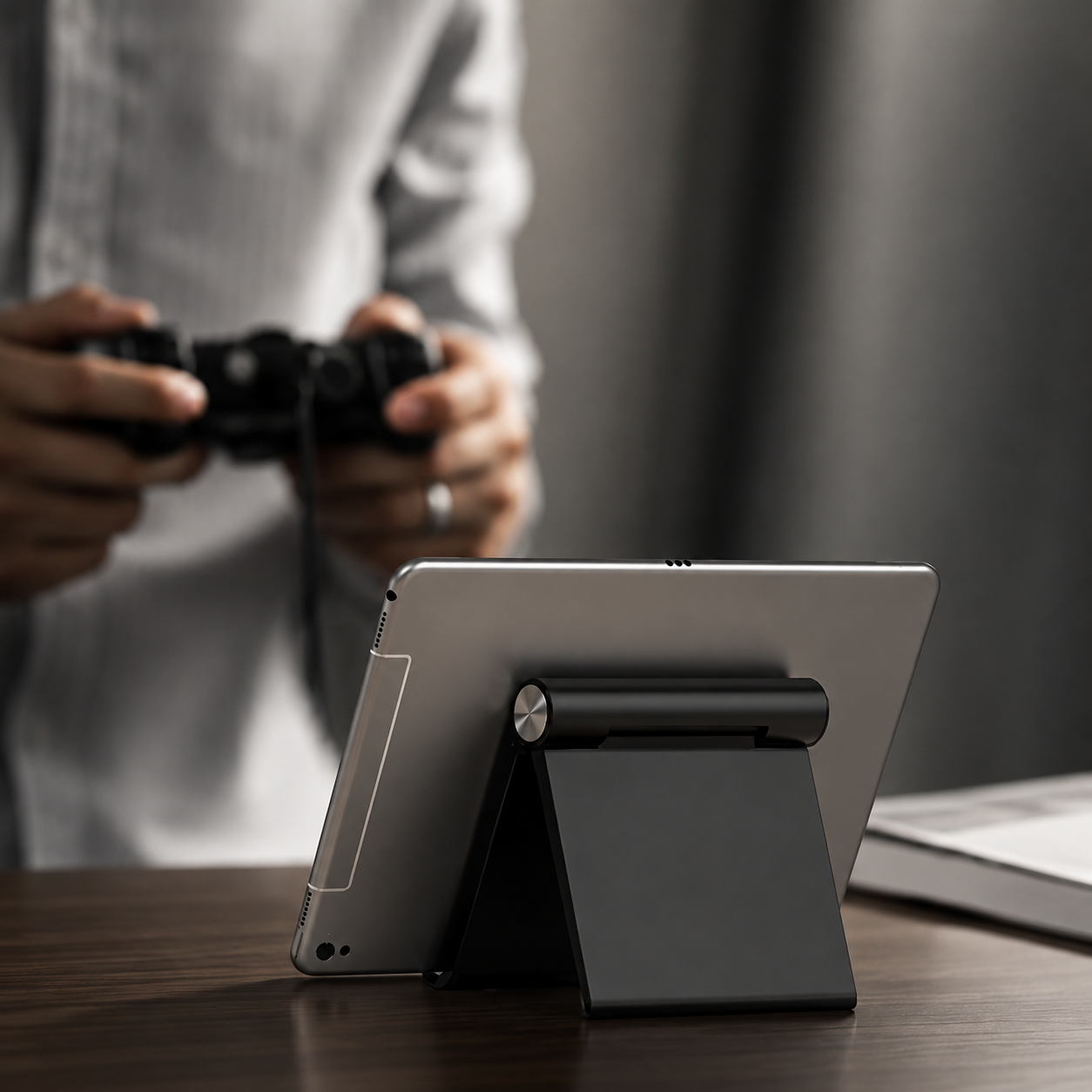 Premium Magnetic Phone Holder Stand Adjustable Foldable Desk Phone Stand Anti-Slip Mobile Phone Holder Ergonomic Viewing Stand Compatible with iPhone