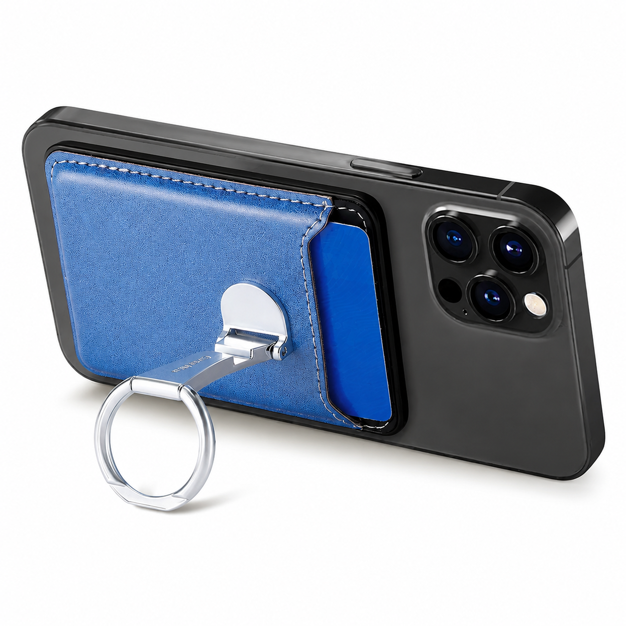 Premium Magnetic Wallet Case for MagSafe Card Holder Magnetic Wallet Multiple Card Slots Foldable Ring Holder Kickstand Strong Magnetic Attachment Compatible with iPhone