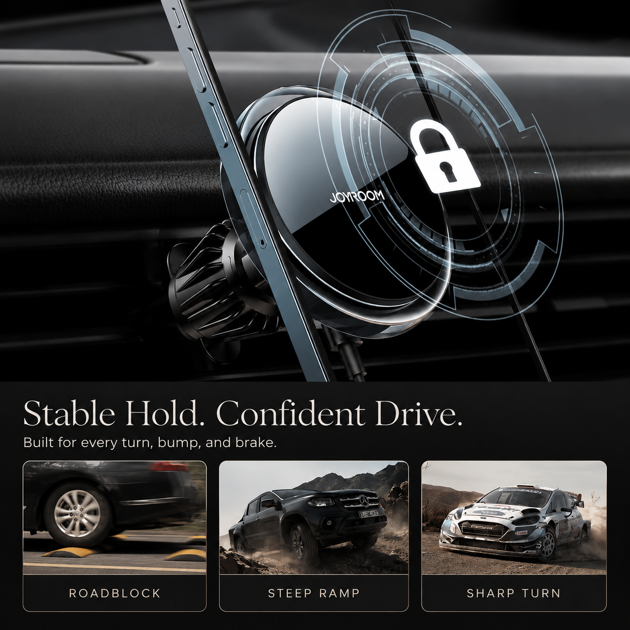 Premium Magnetic Wireless Car Phone Holder Fast Wireless Charging Car Mount 360° Rotating Dashboard Air Vent Mount MagSafe Compatible Compatible with iPhone