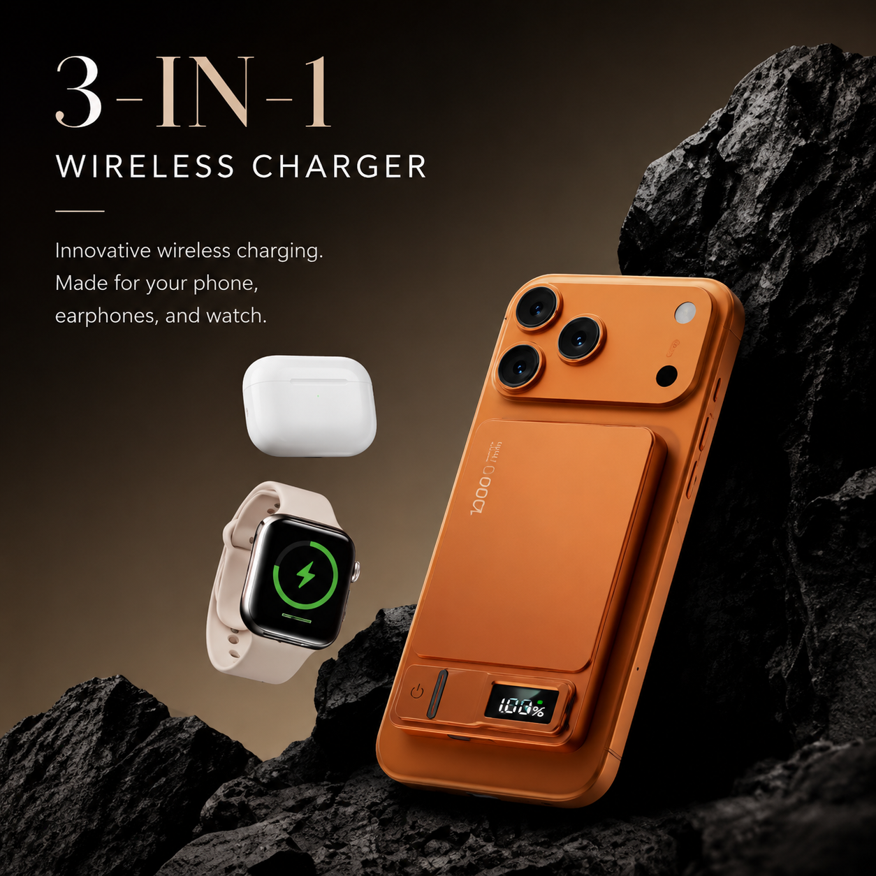 Premium Magnetic Wireless Power Bank 10000mAh Fast Charging Portable Charger 20W USB Type C Magnetic Battery Pack Digital Display Phone Stand Compatible with iPhone