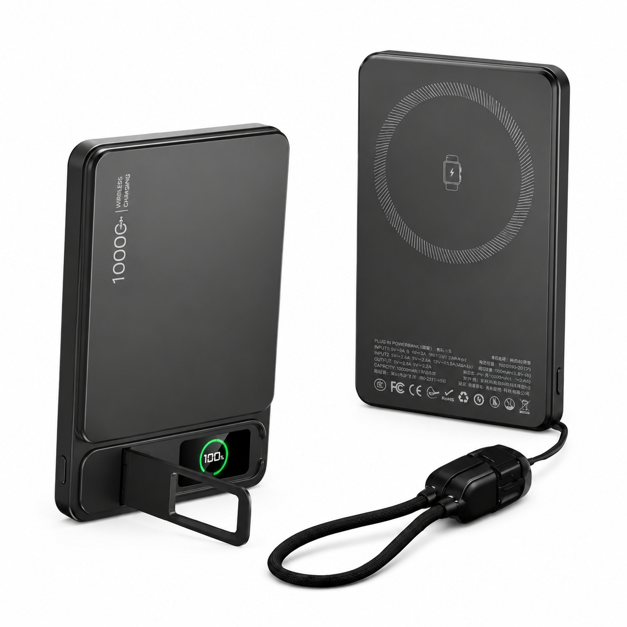 Premium Magnetic Wireless Power Bank Fast Charging Portable Battery Digital Display Metal Shell USB C Wireless Charger Two Way Charging Compatible with iPhone