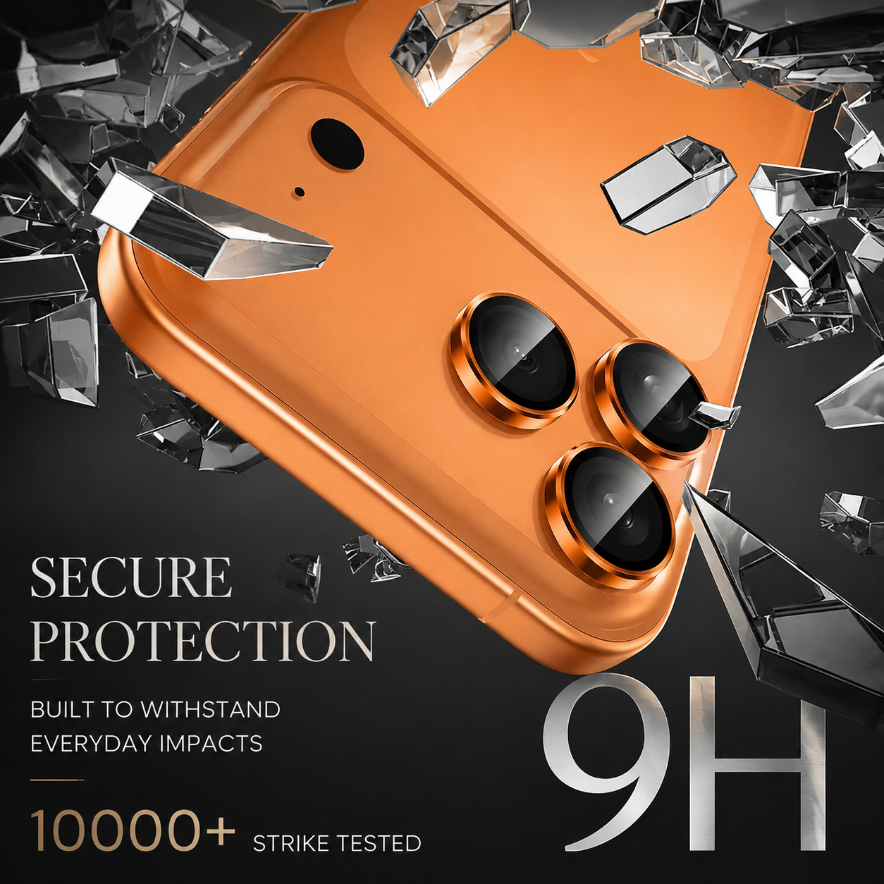 Premium Metal Camera Lens Protector Tempered Glass Camera Lens Cover Scratch Resistant Shockproof Anti-Dust Protective Ring Compatible with iPhone