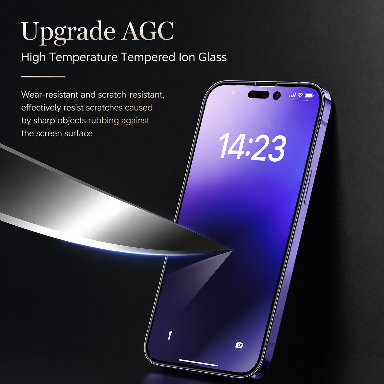 Premium Privacy Screen Protector Anti Spy Tempered Glass Anti Blue Light Full Coverage Scratch Resistant Screen Guard Compatible with iPhone