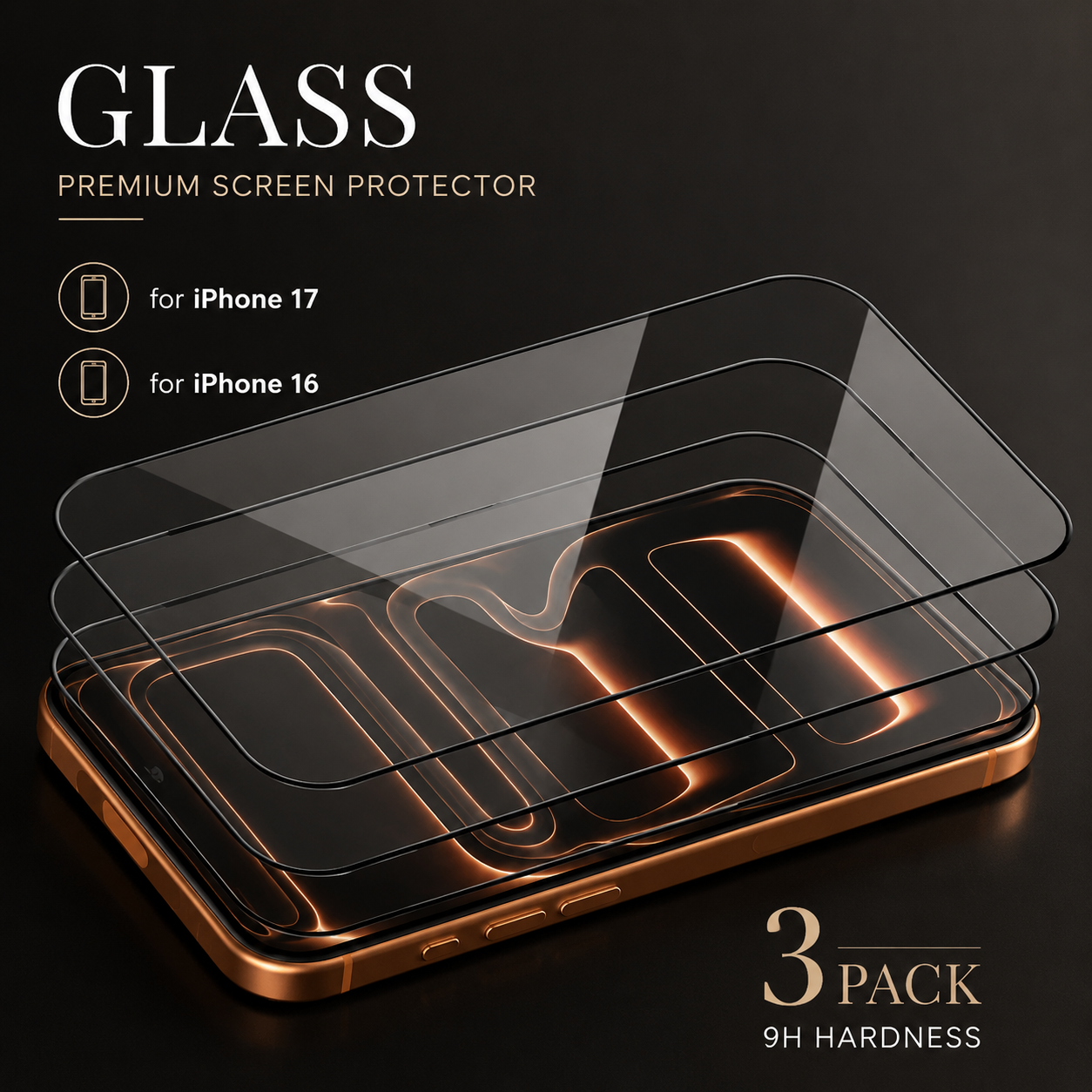 Premium Tempered Glass Screen Protector HD Clear Full Coverage Scratch Resistant Bubble Free Fingerprint Resistant Compatible with iPhone