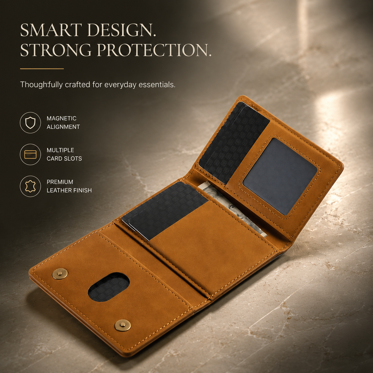 Premium iPhone Case 2-in-1 Detachable Magnetic Wallet Cover PU Leather Card Holder Shockproof Protective Case Pocket Design