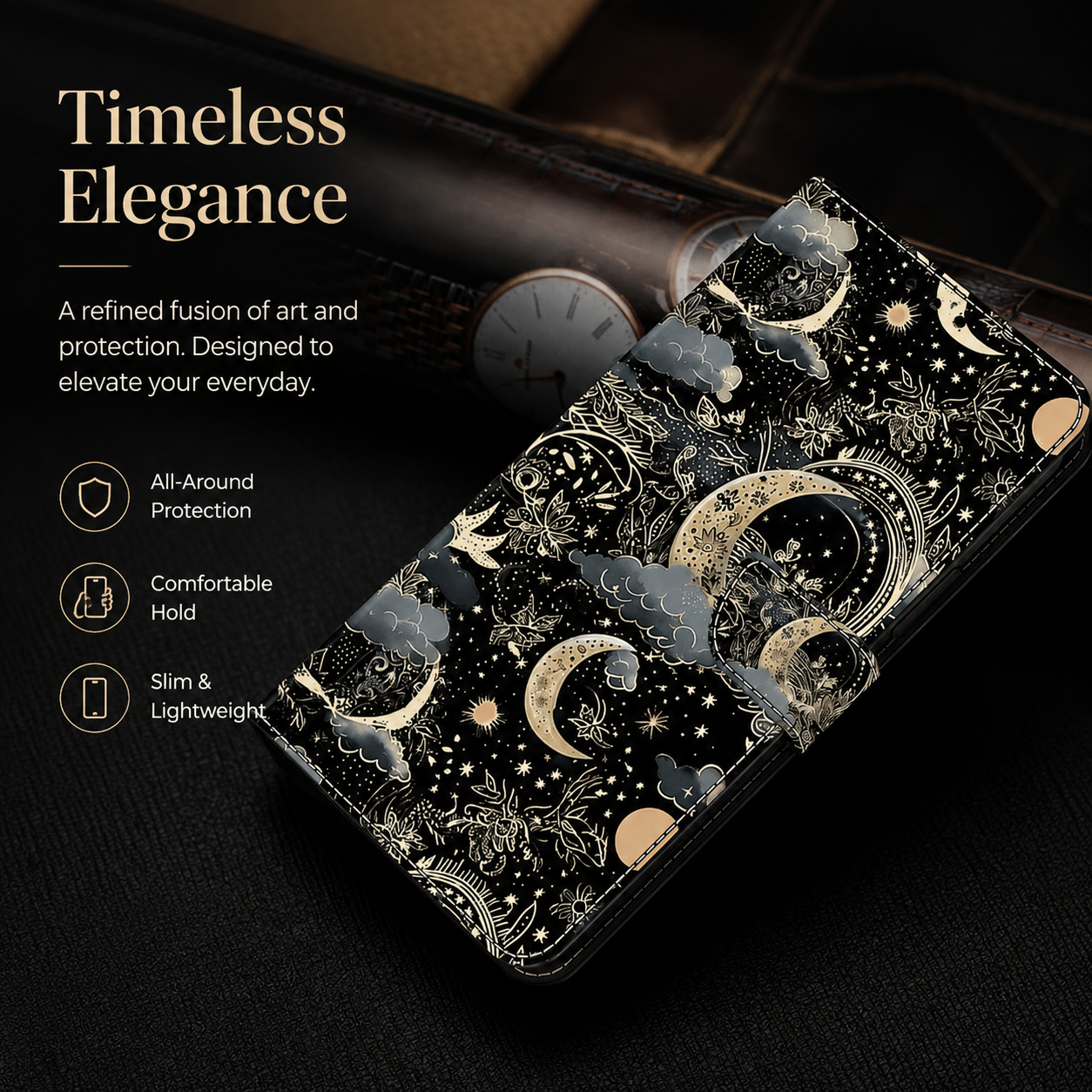 Premium iPhone Case 3D Leather Flip Wallet Magnetic Cover Card Holder Stand Function Shockproof Protective Closure Design Luxury