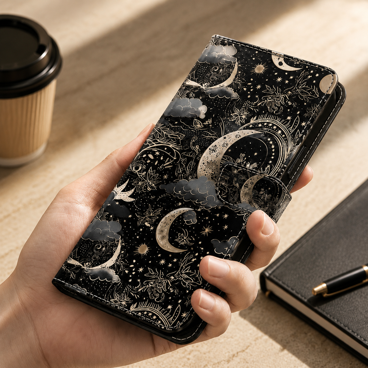 Premium iPhone Case 3D Leather Flip Wallet Magnetic Cover Card Holder Stand Function Shockproof Protective Closure Design Luxury