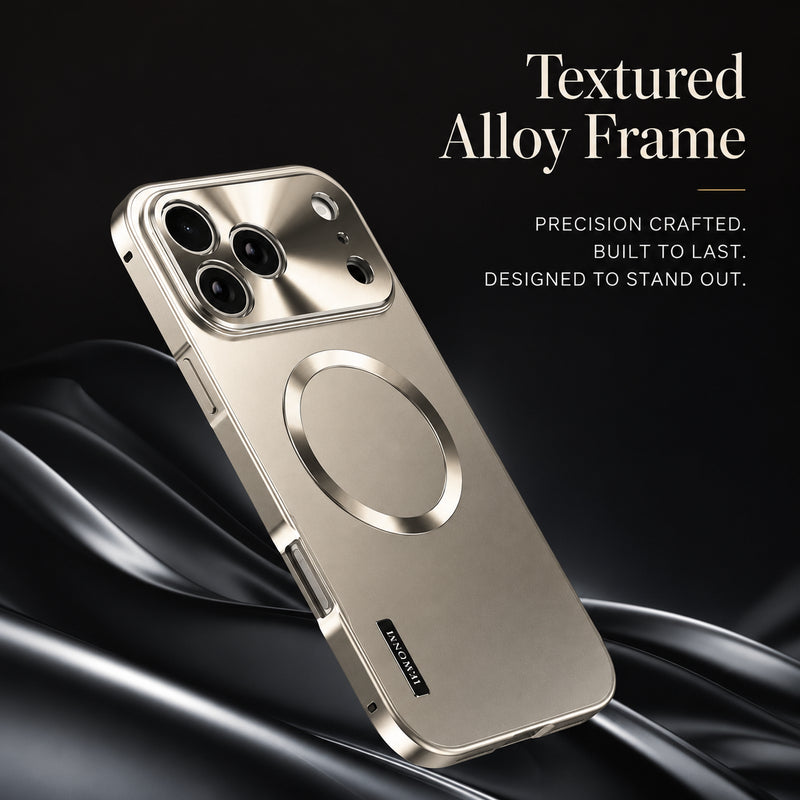 Premium iPhone Case Aluminum Alloy Frame Protective Cover Ultra Thin Frosted Matte Back Shockproof Camera Lens Guard Full Coverage