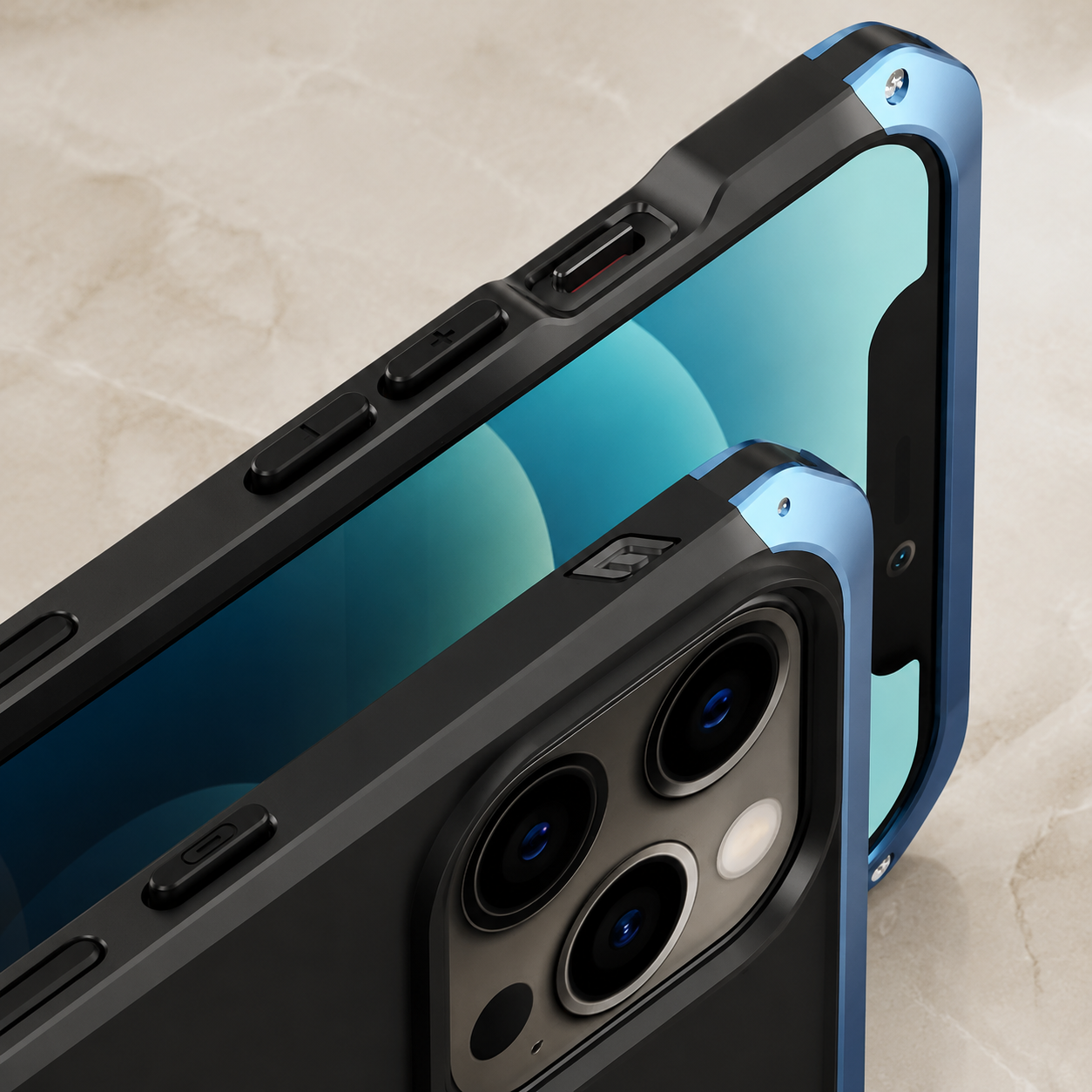Premium iPhone Case Aluminum Alloy PC Protective Cover Full Coverage Shockproof Anti Scratch Dustproof Washable Lightweight Non Slip Design