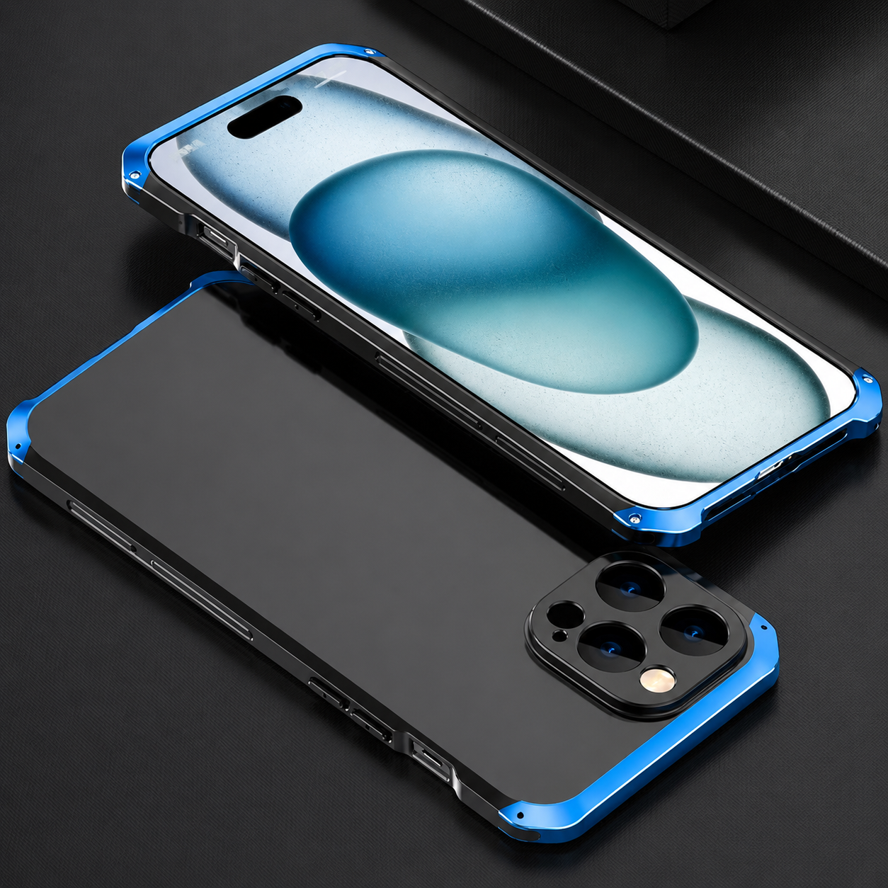 Premium iPhone Case Aluminum Alloy PC Protective Cover Full Coverage Shockproof Anti Scratch Dustproof Washable Lightweight Non Slip Design