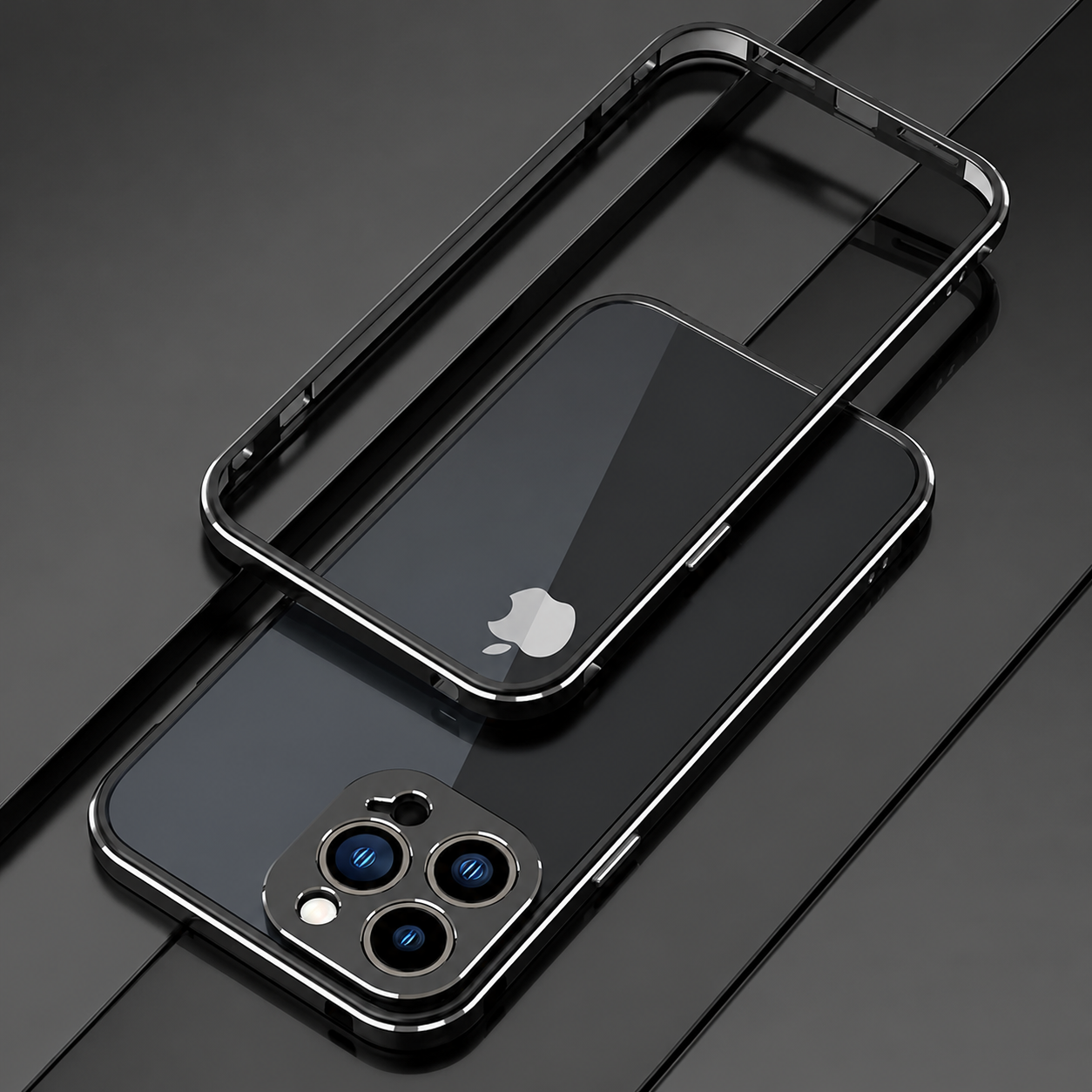 Premium iPhone Case Aluminum Bumper Metal Lens Frame Shockproof Protective Cover Camera Protection Slim Lightweight Durable Minimalist Design