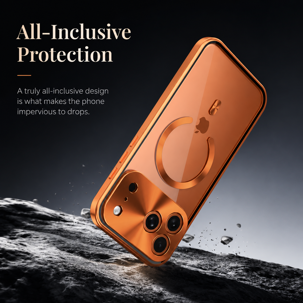 Premium iPhone Case Aluminum Frame MagSafe Compatible Magnetic Cover Built-In Privacy Screen Protector Clear Back Camera Lens Guard Shockproof
