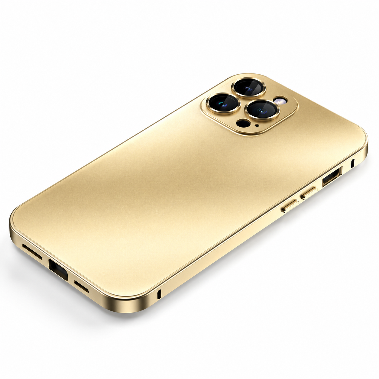 Premium iPhone Case Aluminum Metal Frame Shockproof Protective Cover PC Back Camera Lens Protection Wireless Charging Compatible Slim Luxury Design