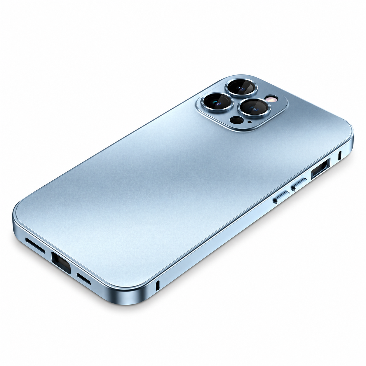 Premium iPhone Case Aluminum Metal Frame Shockproof Protective Cover PC Back Camera Lens Protection Wireless Charging Compatible Slim Luxury Design