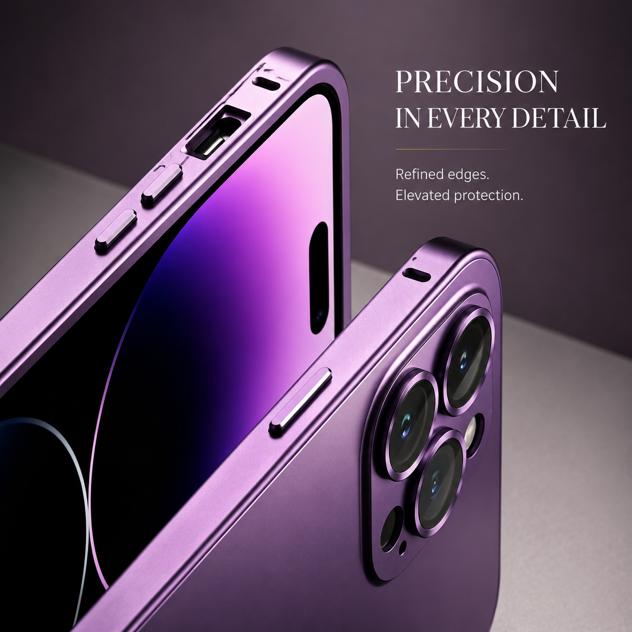Premium iPhone Case Aluminum Metal Frame Shockproof Protective Cover PC Back Camera Lens Protection Wireless Charging Compatible Slim Luxury Design