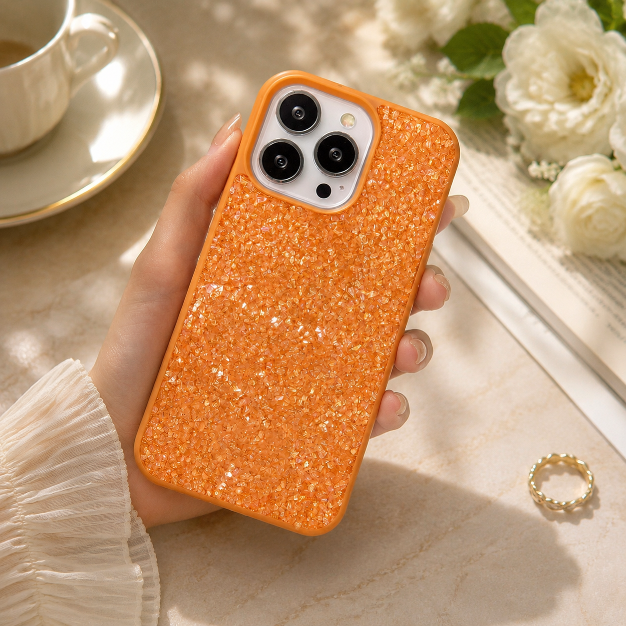Premium iPhone Case Bling Crystal Diamond Cover MagSafe Compatible Shockproof Protective Case Flash Drill Design Camera Lens Screen Protection Ultra Thin Full Coverage