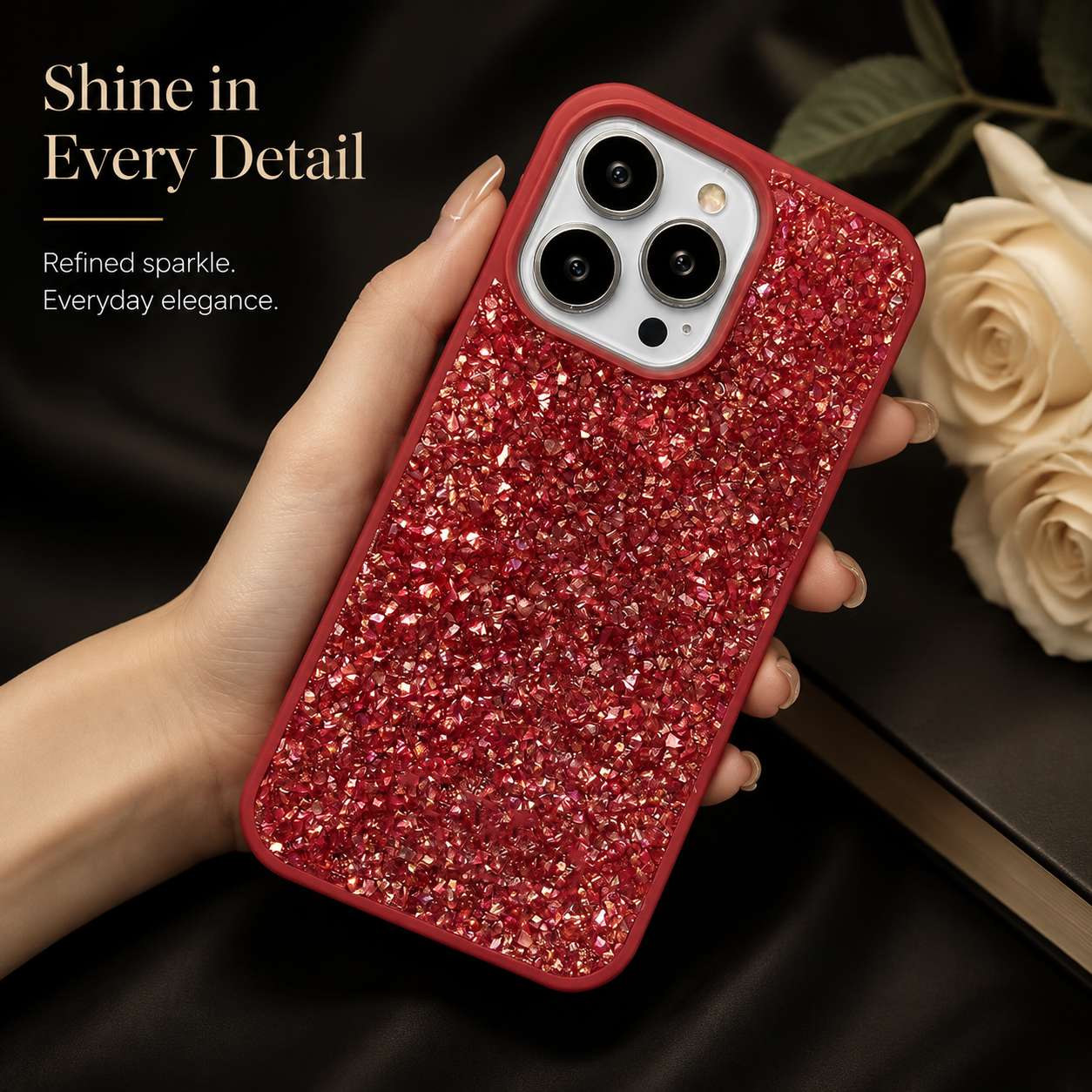 Premium iPhone Case Bling Crystal Diamond Cover MagSafe Compatible Shockproof Protective Case Flash Drill Design Camera Lens Screen Protection Ultra Thin Full Coverage