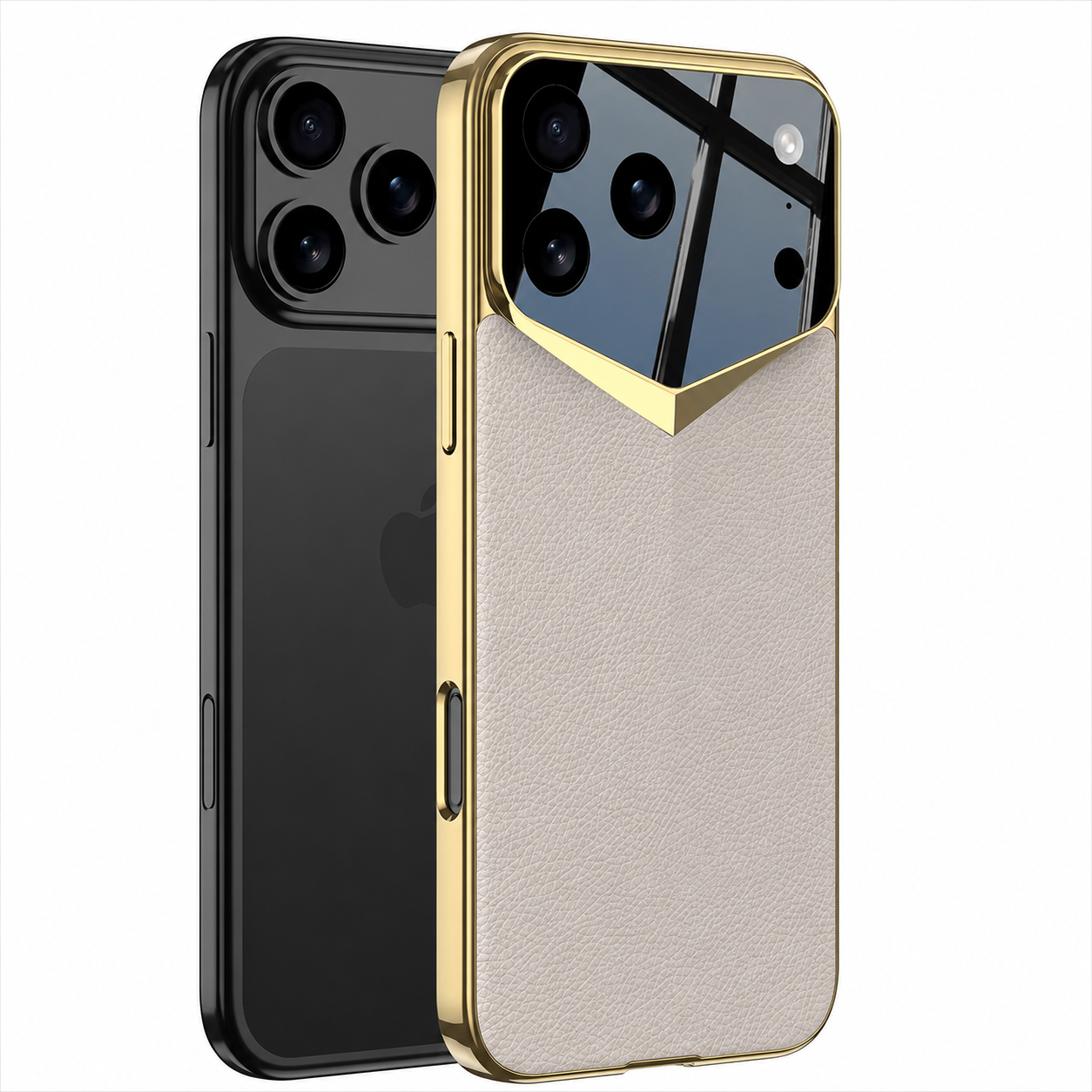Premium iPhone Case Electroplated Leather Protective Cover Shockproof Hard Shell Camera Lens Protection Anti Fingerprint Anti Scratch Slim Full Coverage