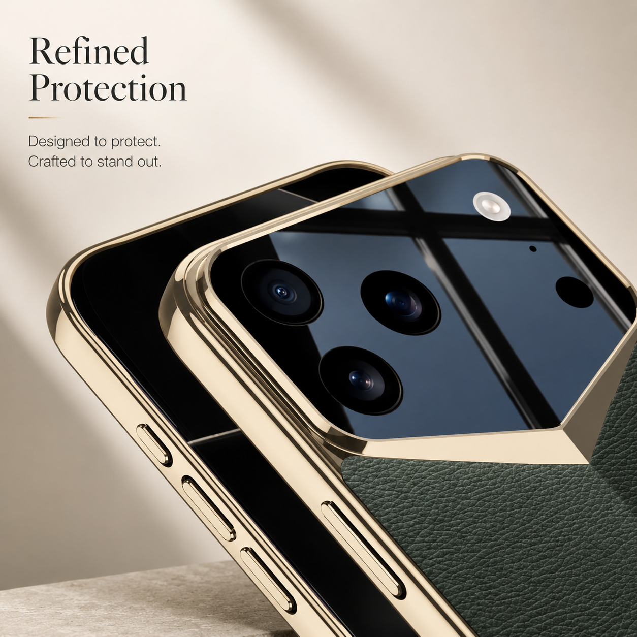 Premium iPhone Case Electroplated Leather Protective Cover Shockproof Hard Shell Camera Lens Protection Anti Fingerprint Anti Scratch Slim Full Coverage