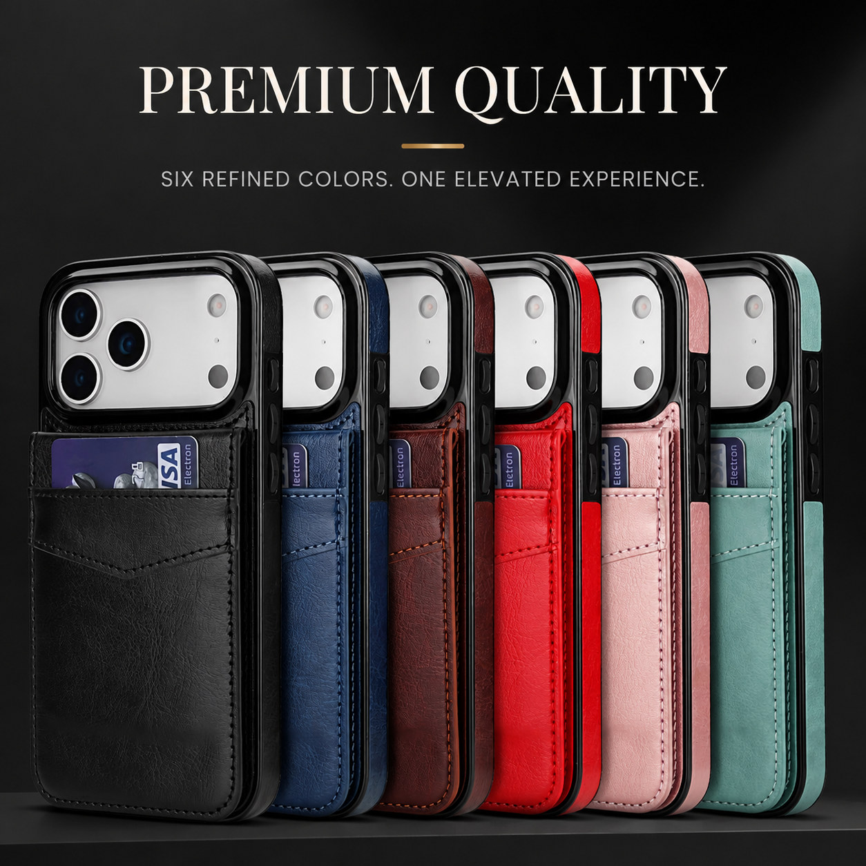 Premium iPhone Case Flip Wallet Cover Leather Card Holder with Stand Shockproof Anti Fingerprint Protective Design Full Access Slim Durable Magnetic Closure
