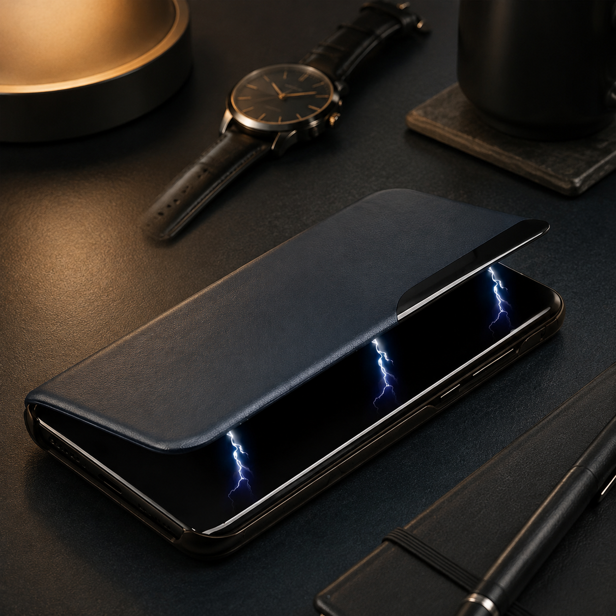 Premium iPhone Case Flip Wallet Stand Cover PU Leather MagSafe Compatible Card Holder Shockproof Protective Magnetic Closure Full Coverage Design