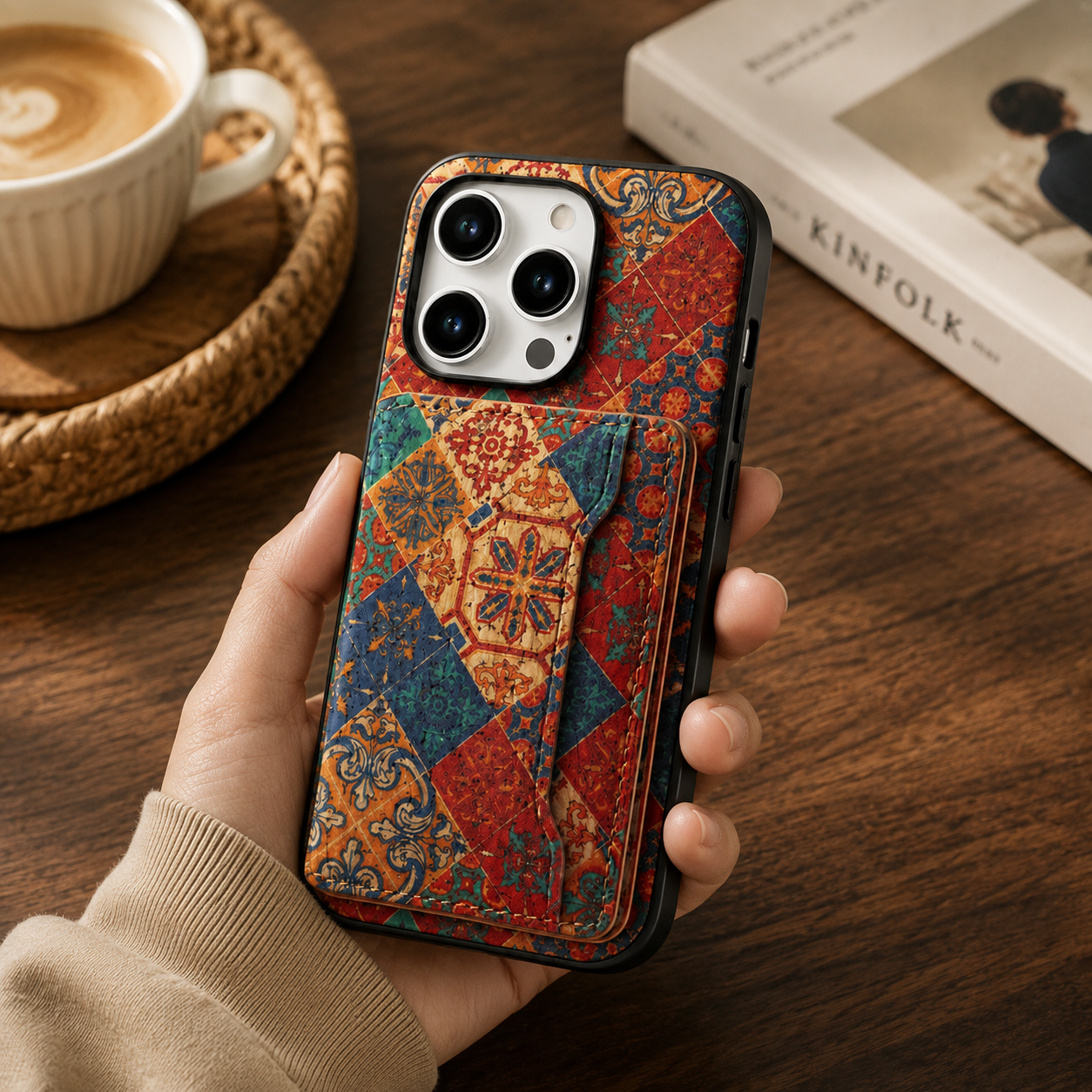Premium iPhone Case Flower Pattern Leather Wallet Cover Magnetic Closure Card Holder Stand Function Shockproof Protective Flip Case Full Coverage Design